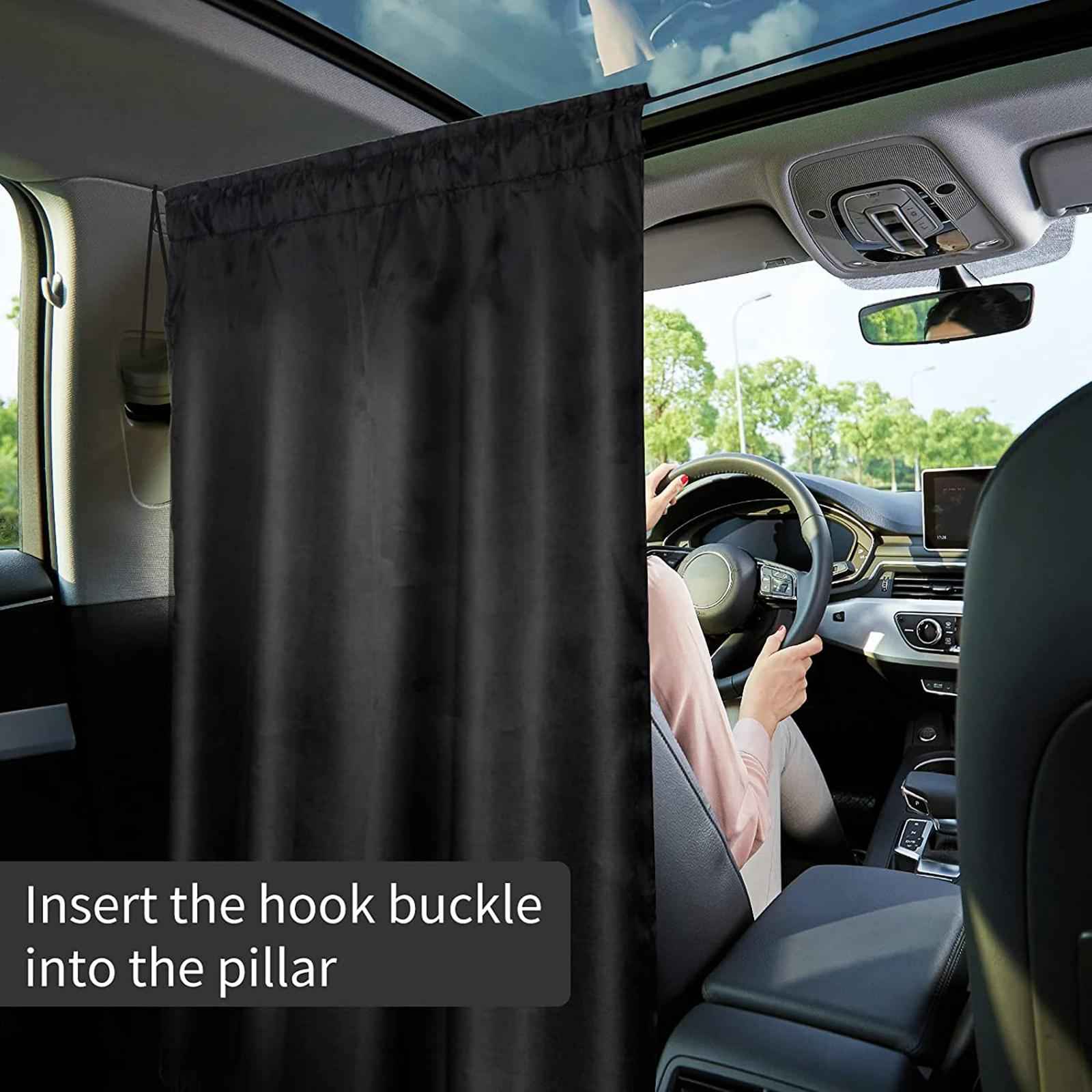 Car Privacy Curtains Blackout Accessories Easy Installation for Nap 2 Dividers Taffeta