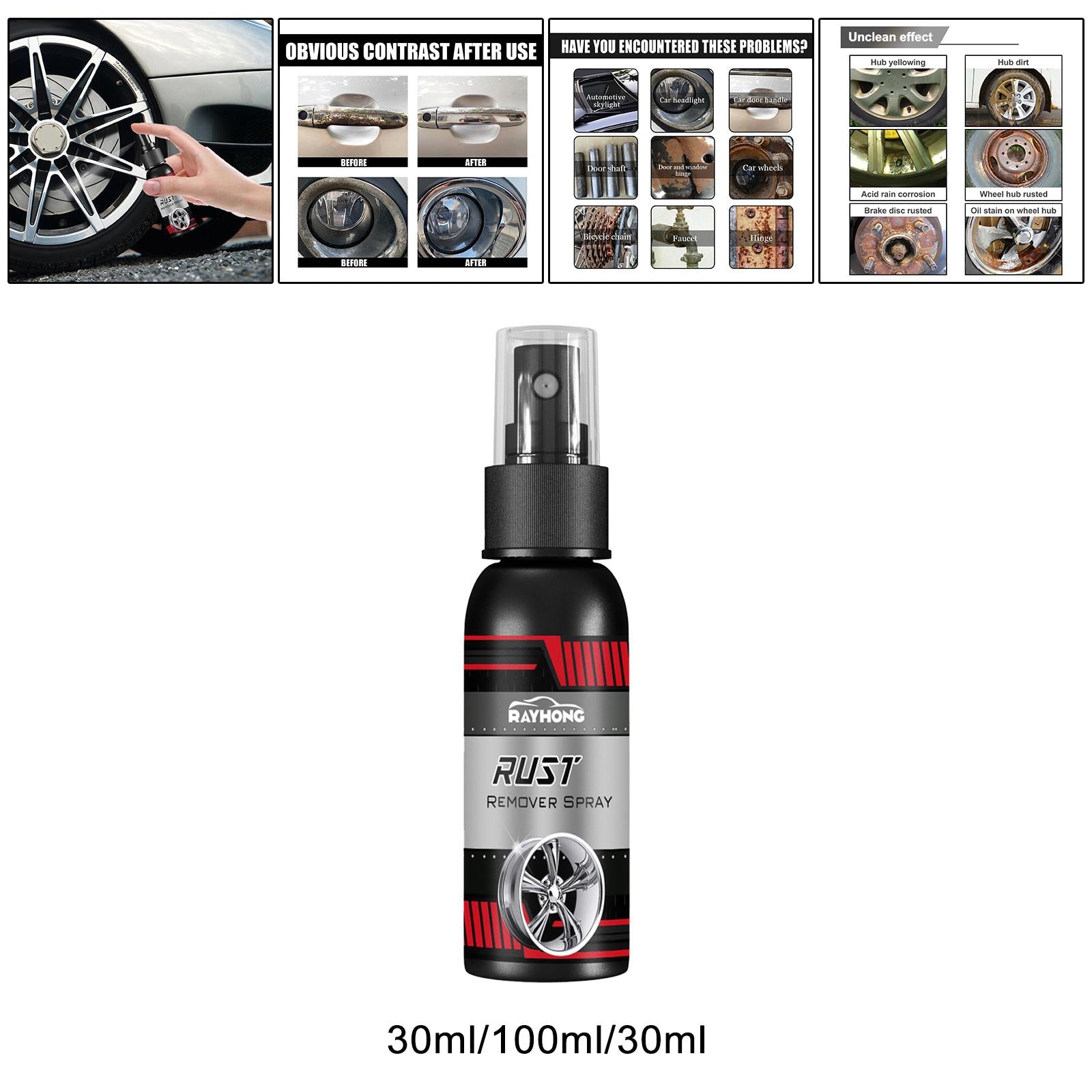 2xMultipurpose Car Rust Remover Spray for Door Handles Bikes Trucks 30ml