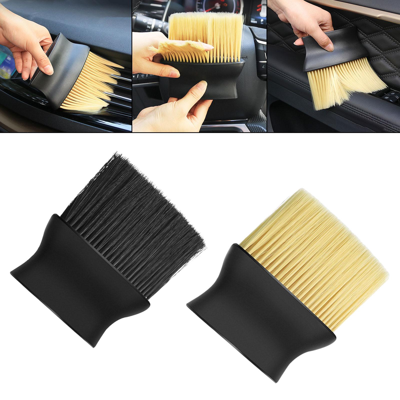 4xCar Interior Dust Brush Auto Detailing Brush Multipurpose for Computers Black