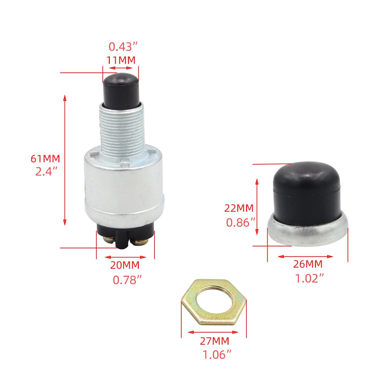 3xEngine Start Push Button 12V / 24V Replace Parts for Tractor ATV Marine