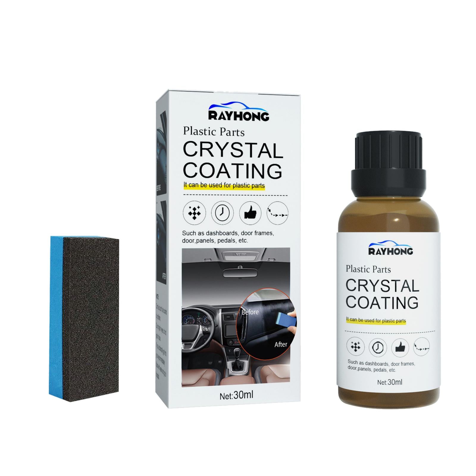 4xPlastic Restorer Multi Functional Car Plastic Revitalizing Coating Agent