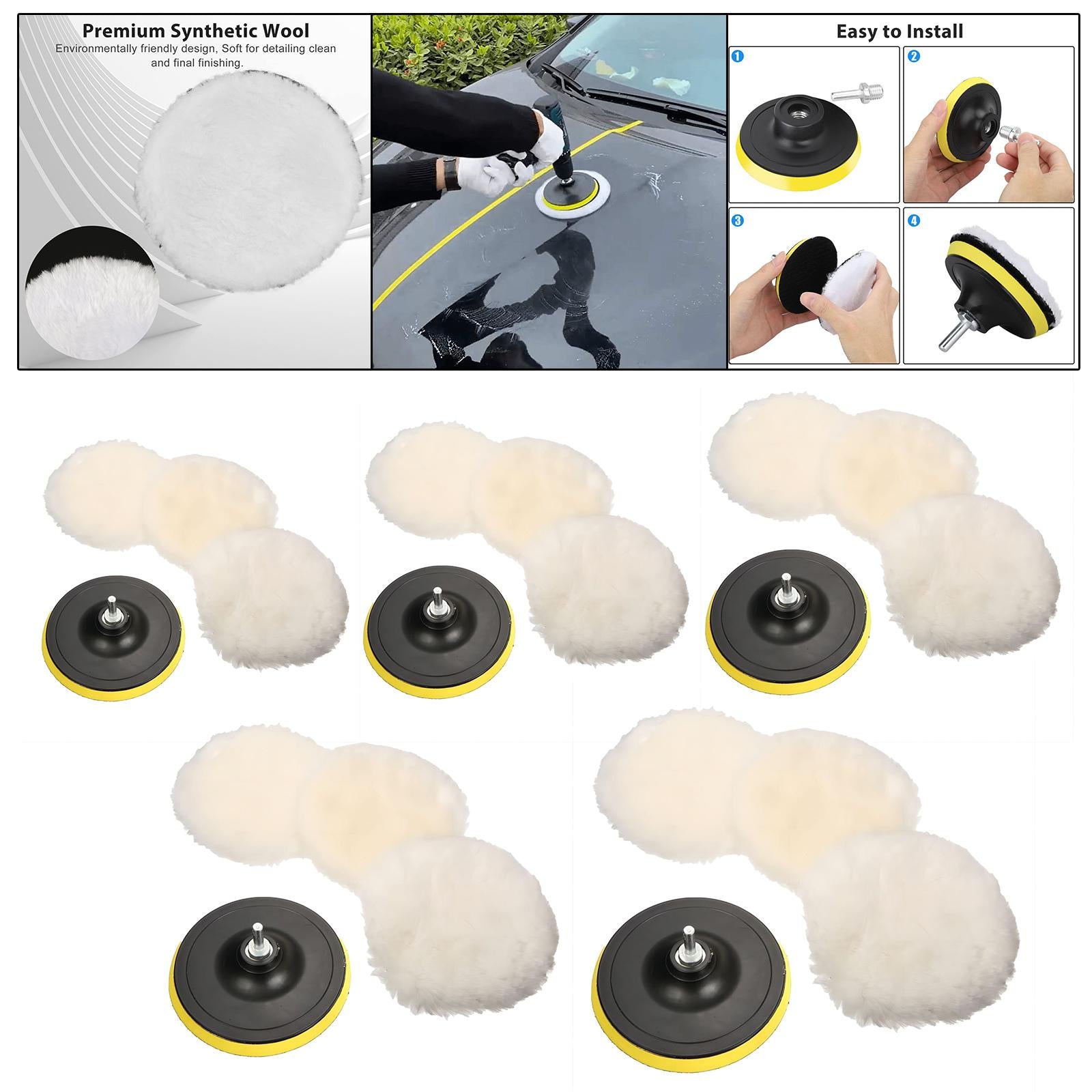 4x5Pcs Polishing Buffing Pads for Car Buffer Polisher Compounding Machine 3 inches