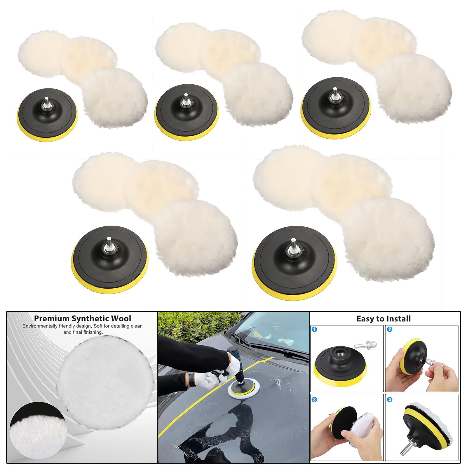2x5Pcs Polishing Buffing Pads for Car Buffer Polisher Compounding Machine 3 inches