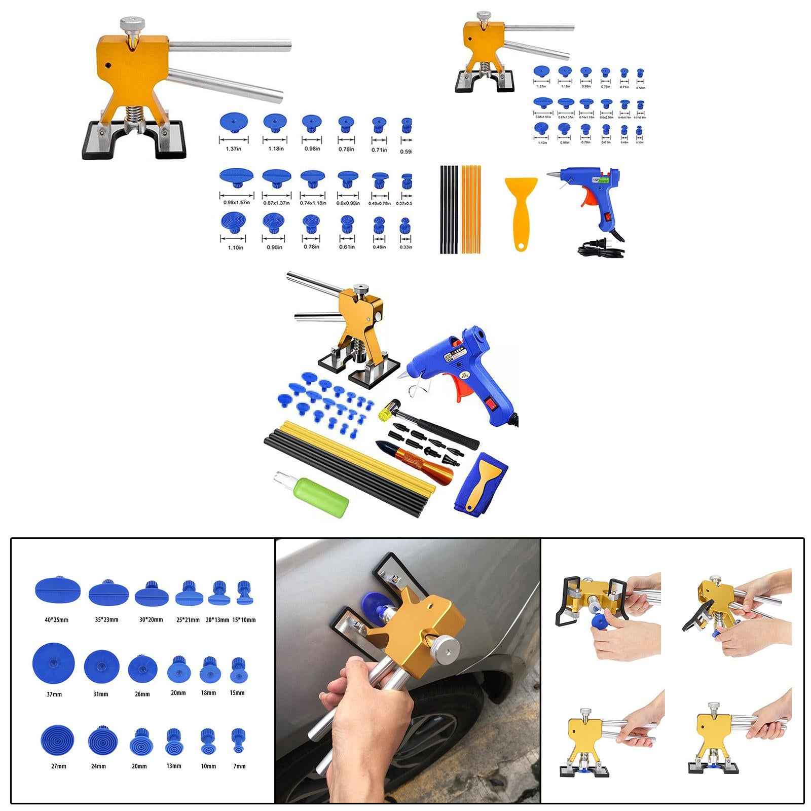 19Pcs Car Dent Puller Kit Premium Sturdy Car Dent Remover for Car Dents
