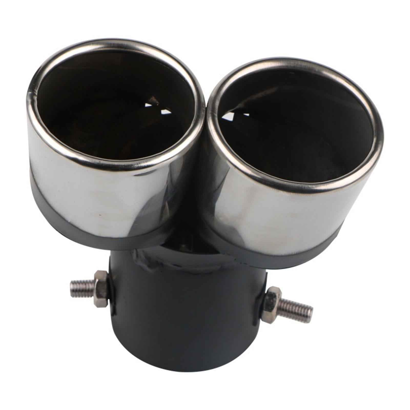 Dual Exhaust Tip Premium Stainless Steel Car Styling Double Outlets End Pipe Style B