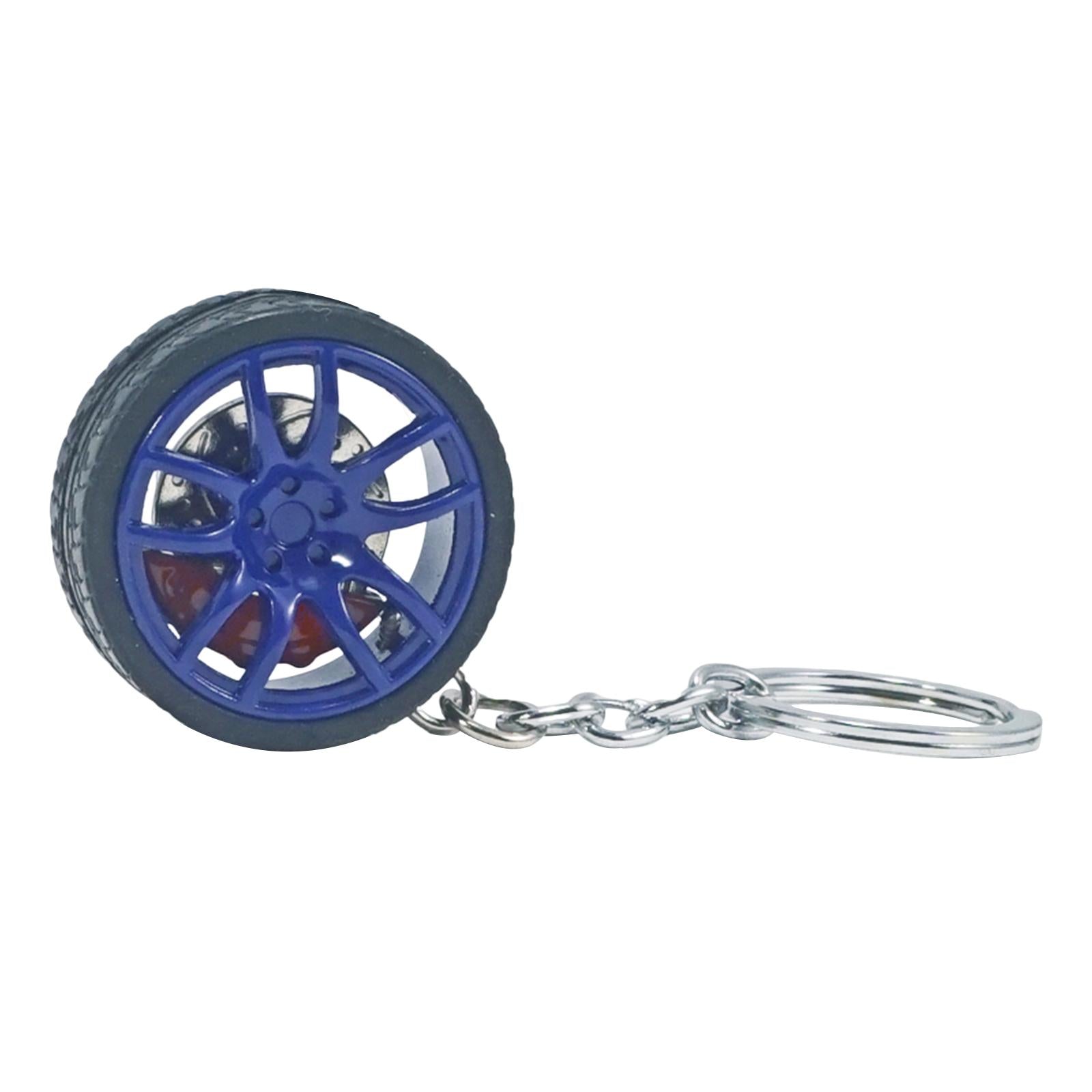 3xMini Cute Tire Keyring Creative Automobile Car Parts Model Key Chains Lovers Blue
