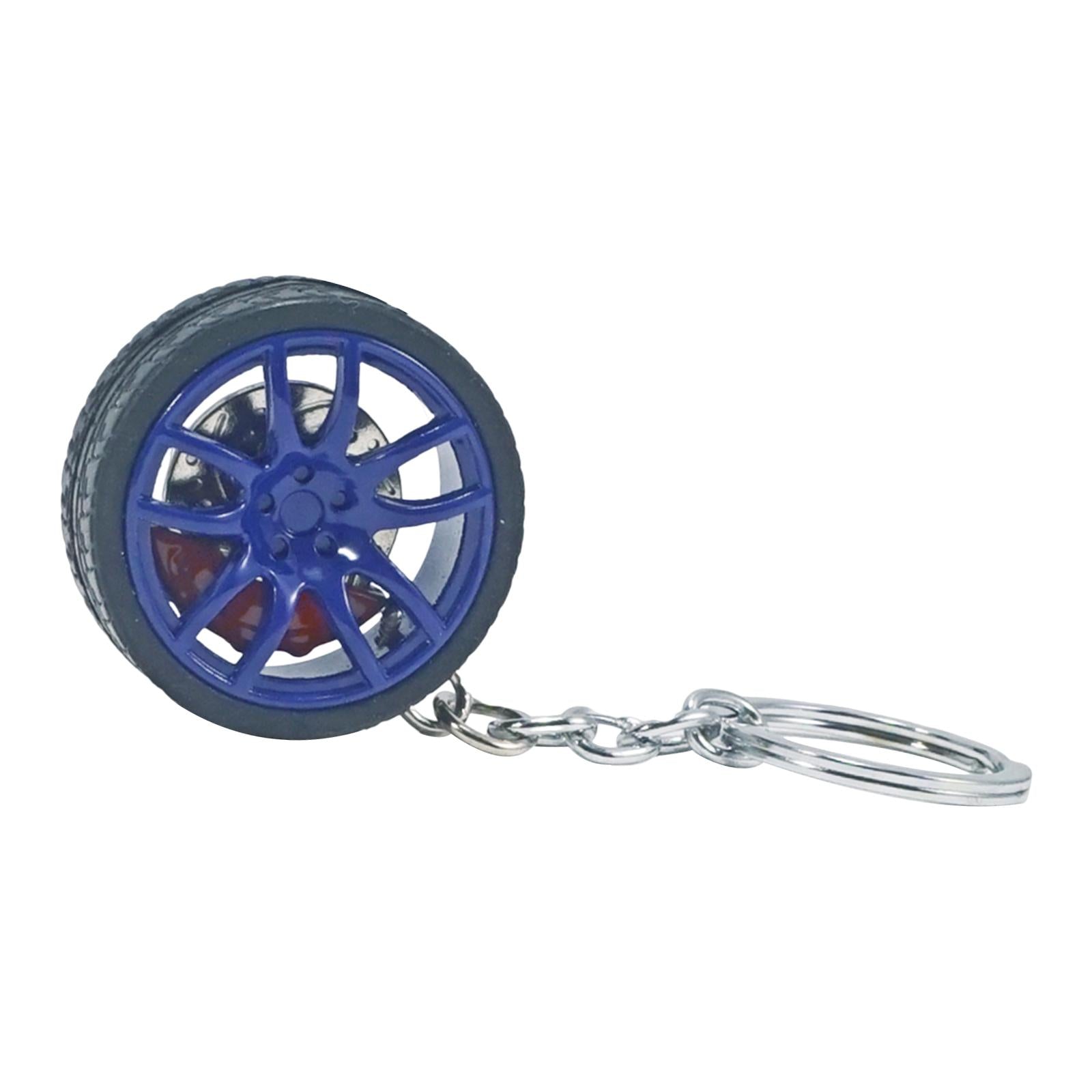 4xMini Cute Tire Keyring Creative Automobile Car Parts Model Key Chains Lovers Blue