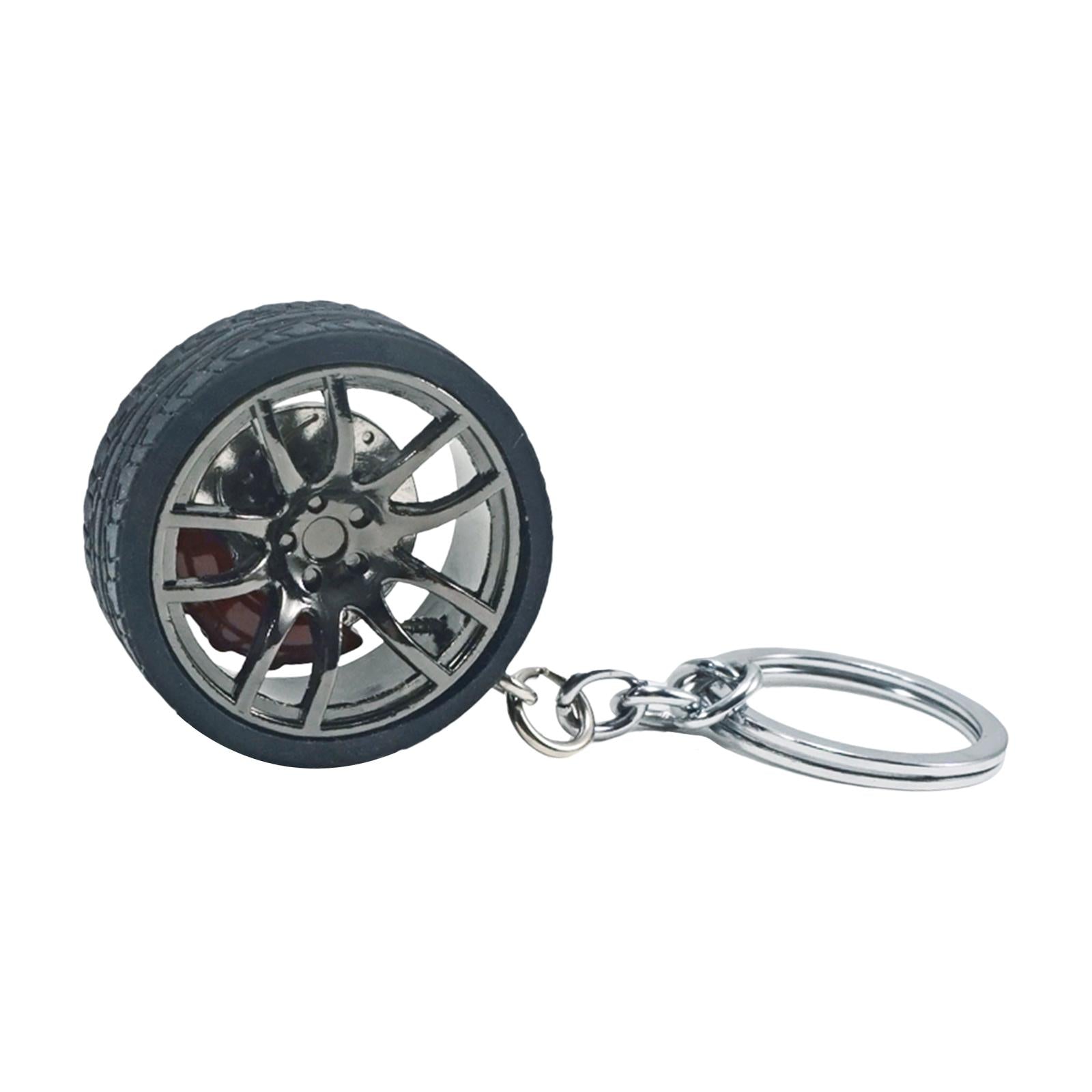3xMini Cute Tire Keyring Creative Automobile Car Parts Model Key Chains Lovers Black