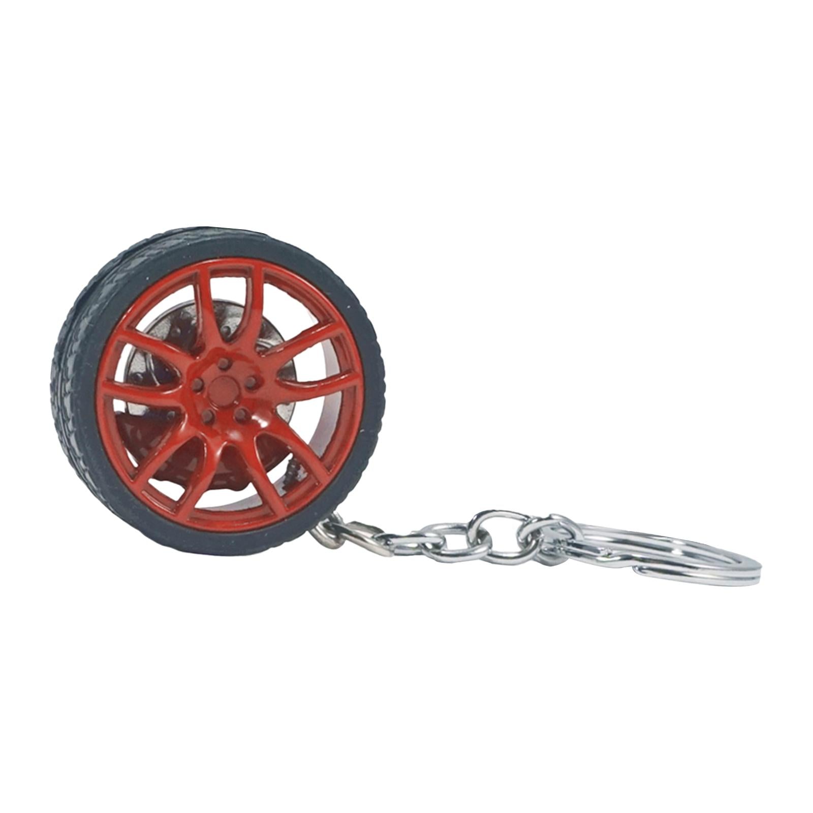 3xMini Cute Tire Keyring Creative Automobile Car Parts Model Key Chains Lovers Red
