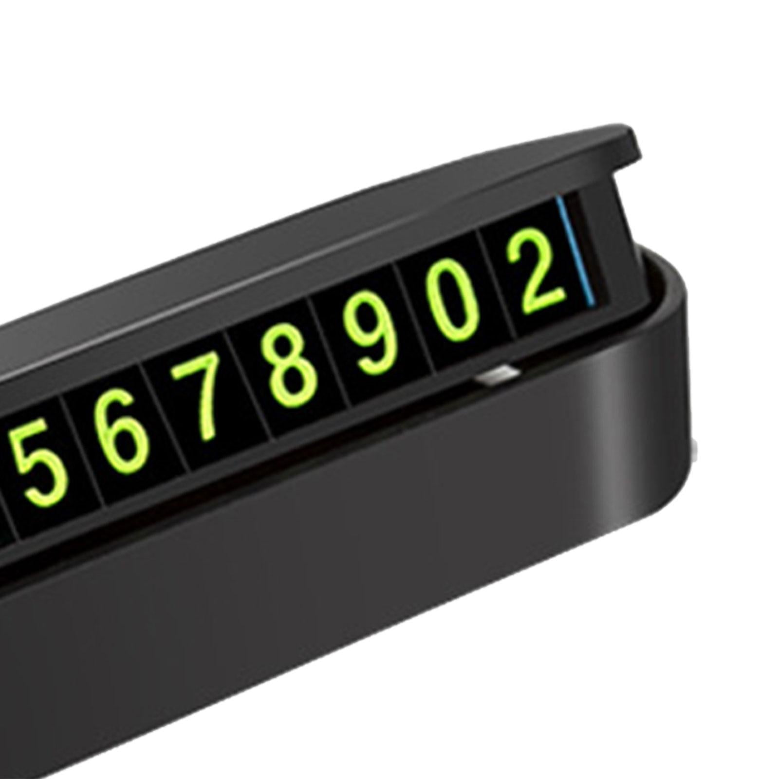 2xCar Phone Number Plate Stop Accessories Hidden Parking Phone Number Card black