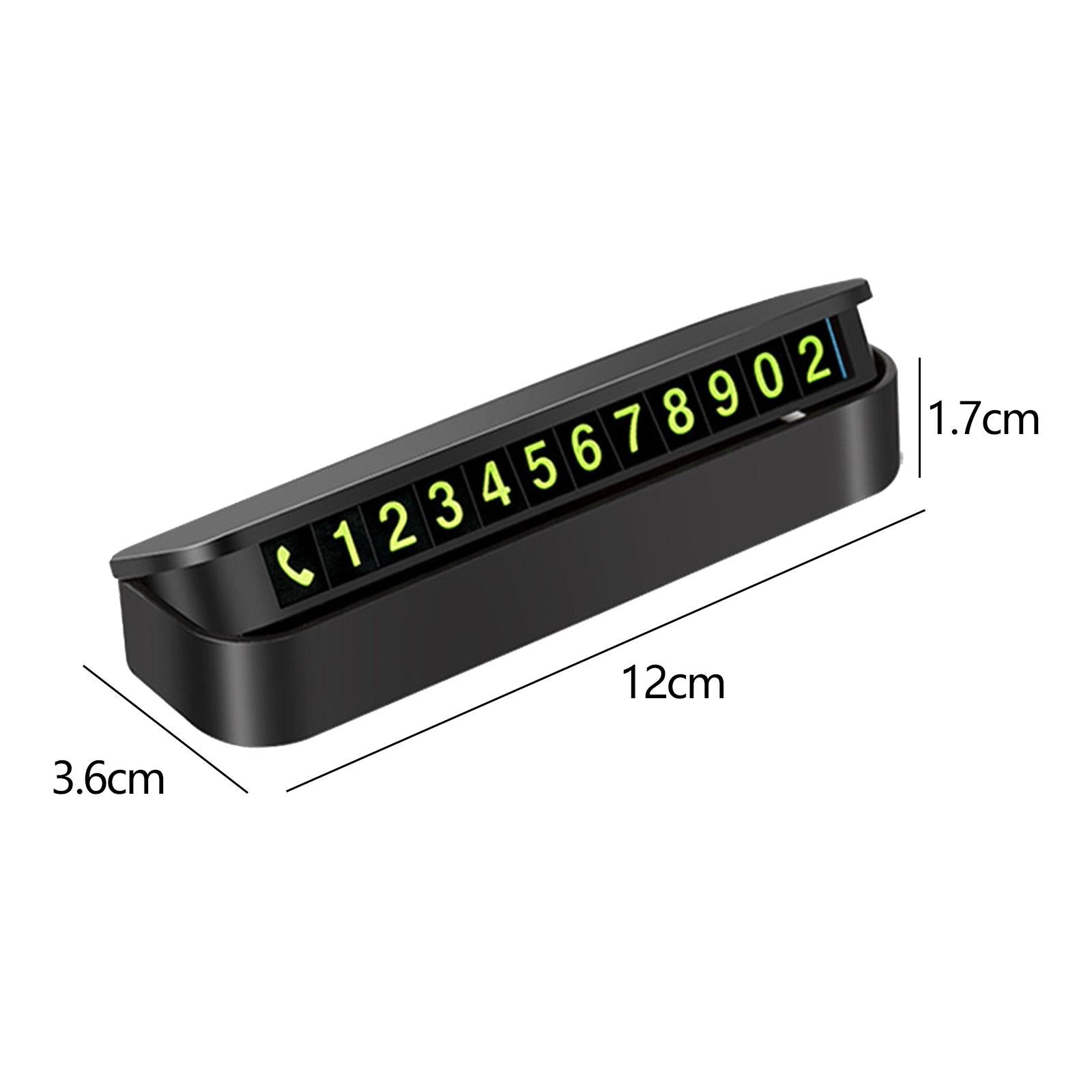 3xCar Phone Number Plate Stop Accessories Hidden Parking Phone Number Card black