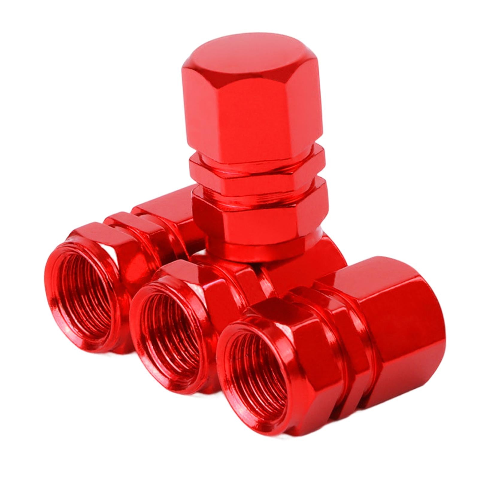 2x4 Pieces Car Tire Valve Stem Caps Seal Air Caps Covers for Trucks Bikes red