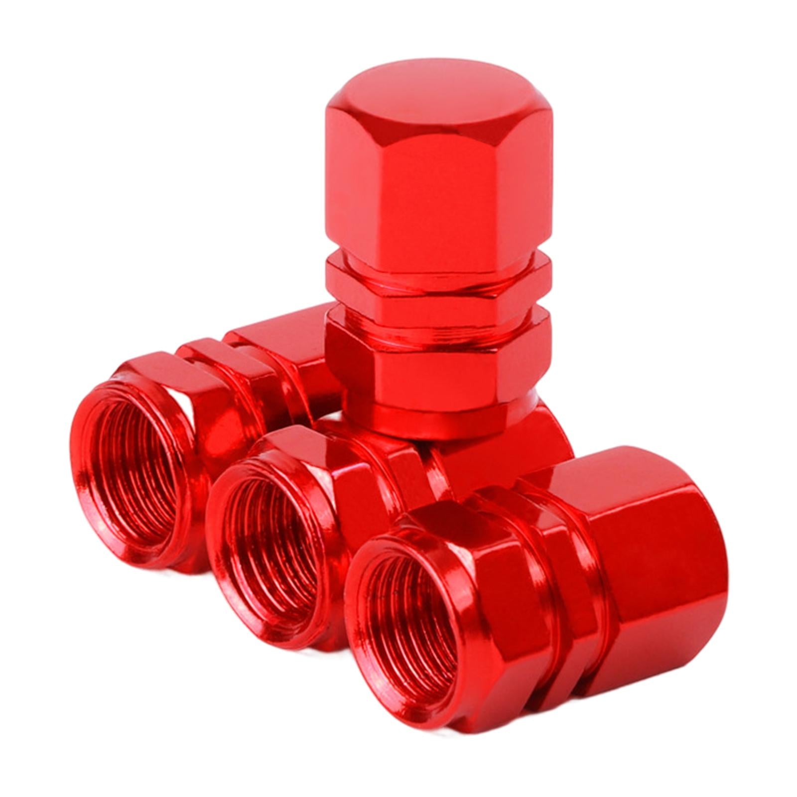 4x4 Pieces Car Tire Valve Stem Caps Seal Air Caps Covers for Trucks Bikes red