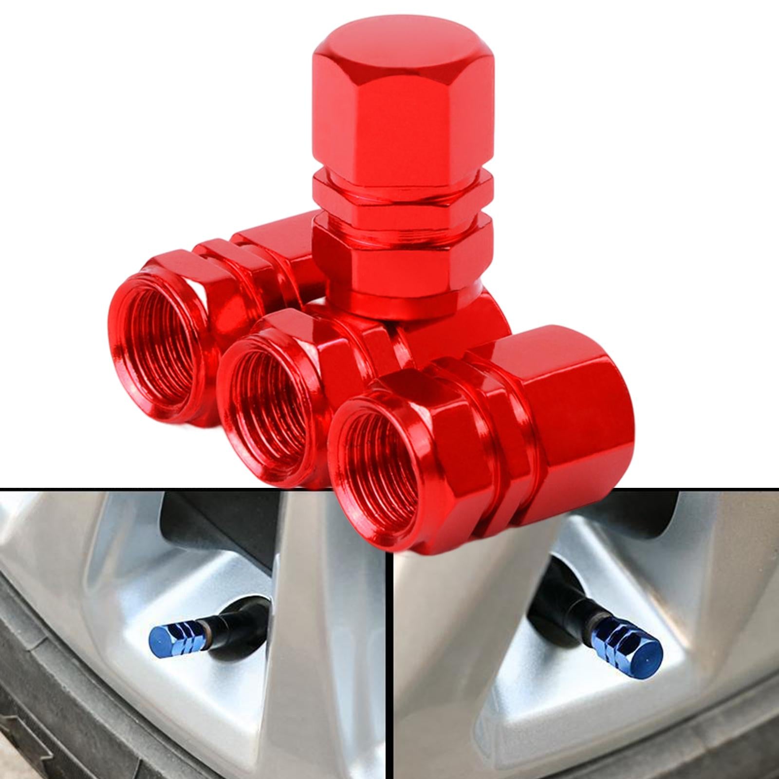 3x4 Pieces Car Tire Valve Stem Caps Seal Air Caps Covers for Trucks Bikes red