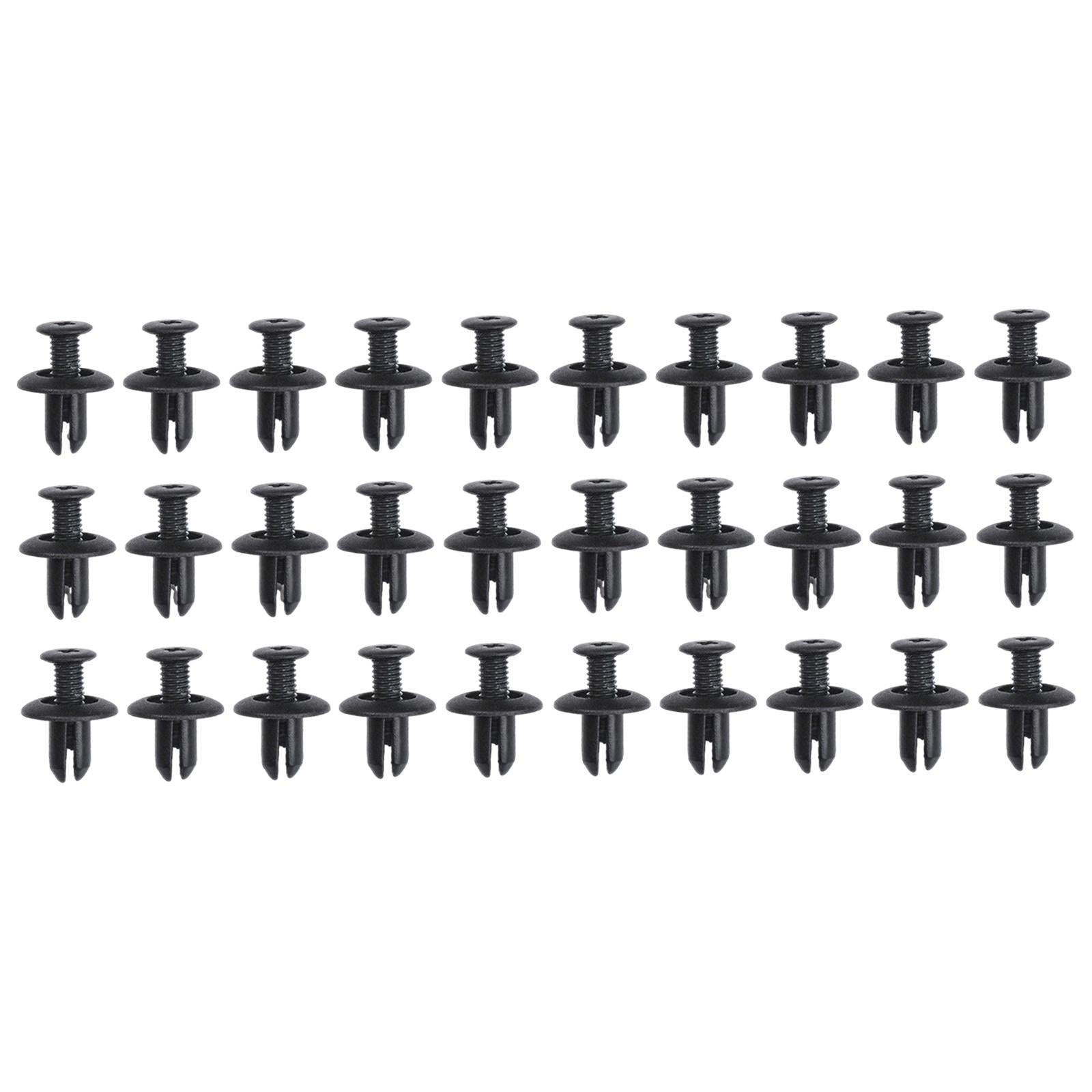 3xRivets Fastener Push Clip Auto Vehicle Door Panel Bumper Retainer Clips 30Pieces