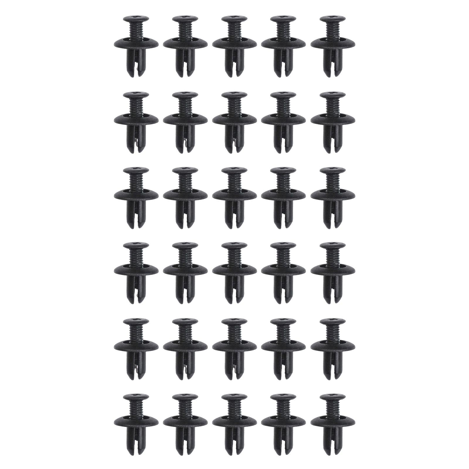 2xRivets Fastener Push Clip Auto Vehicle Door Panel Bumper Retainer Clips 30Pieces