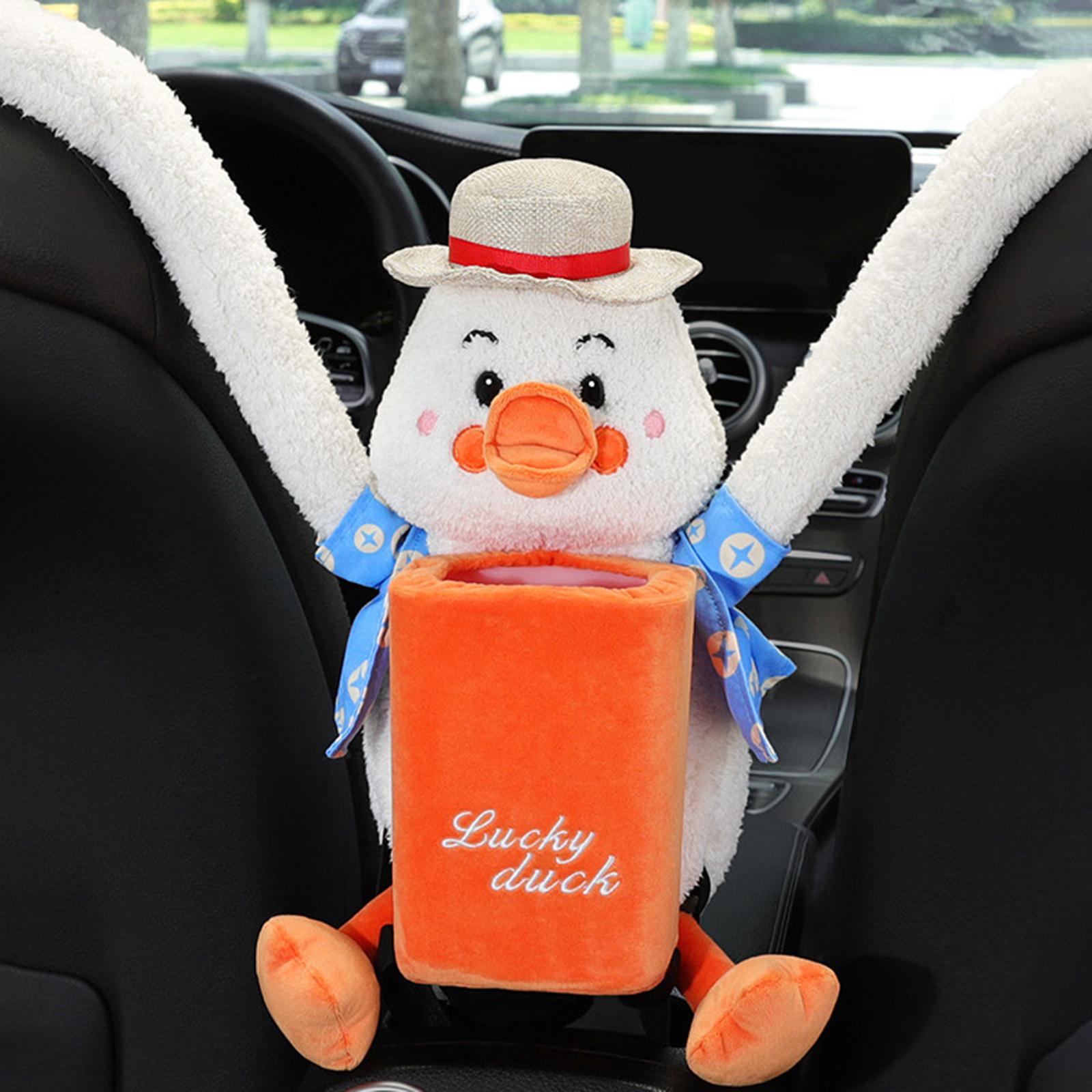 Plush Tissue Box Trash Can Tissue Holder for Vehicle Decoration Style B