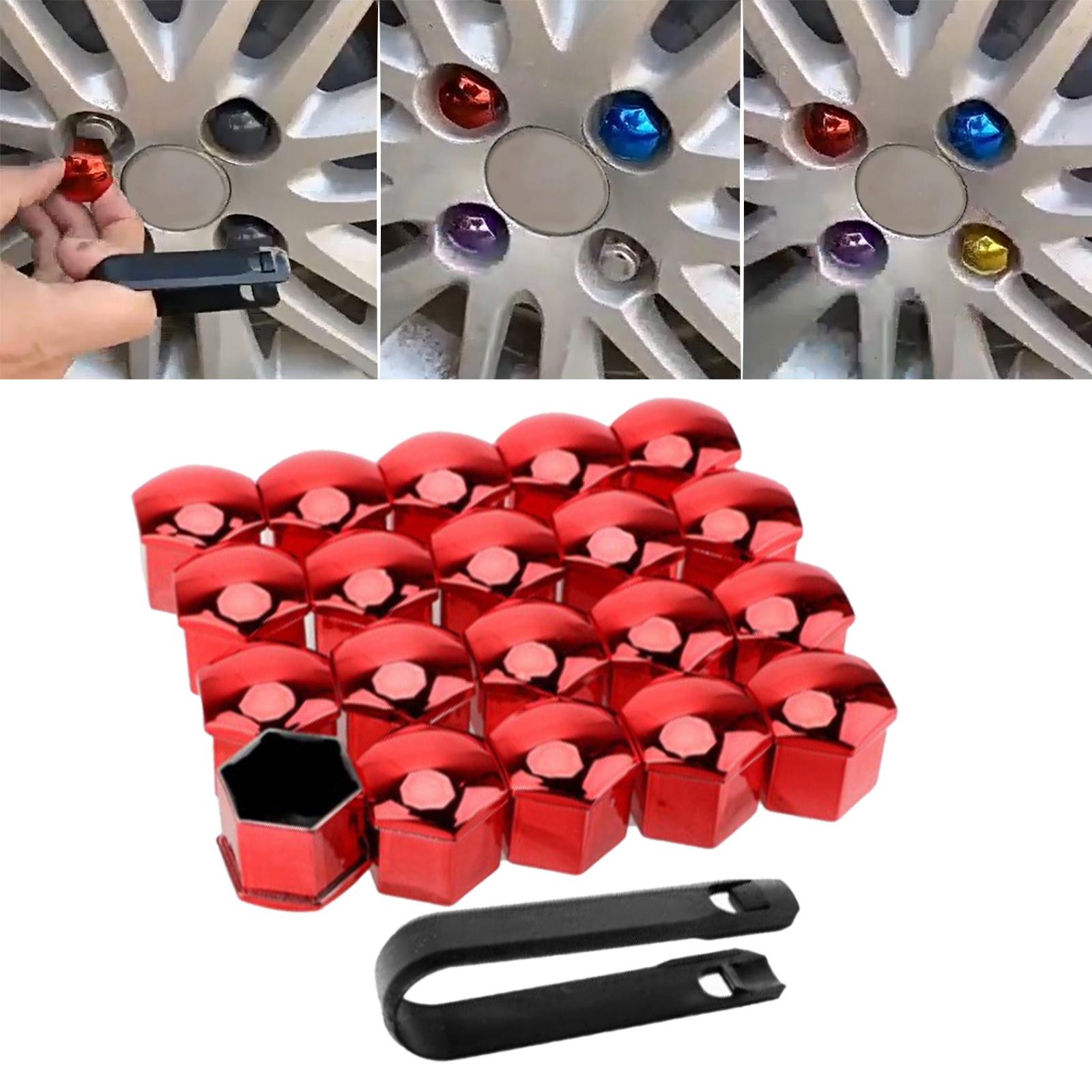 3x20 Pieces Car Wheel Nut Caps Covers Anti Rust Wheel Rim Cover Wheel Nut Caps Red 19mm