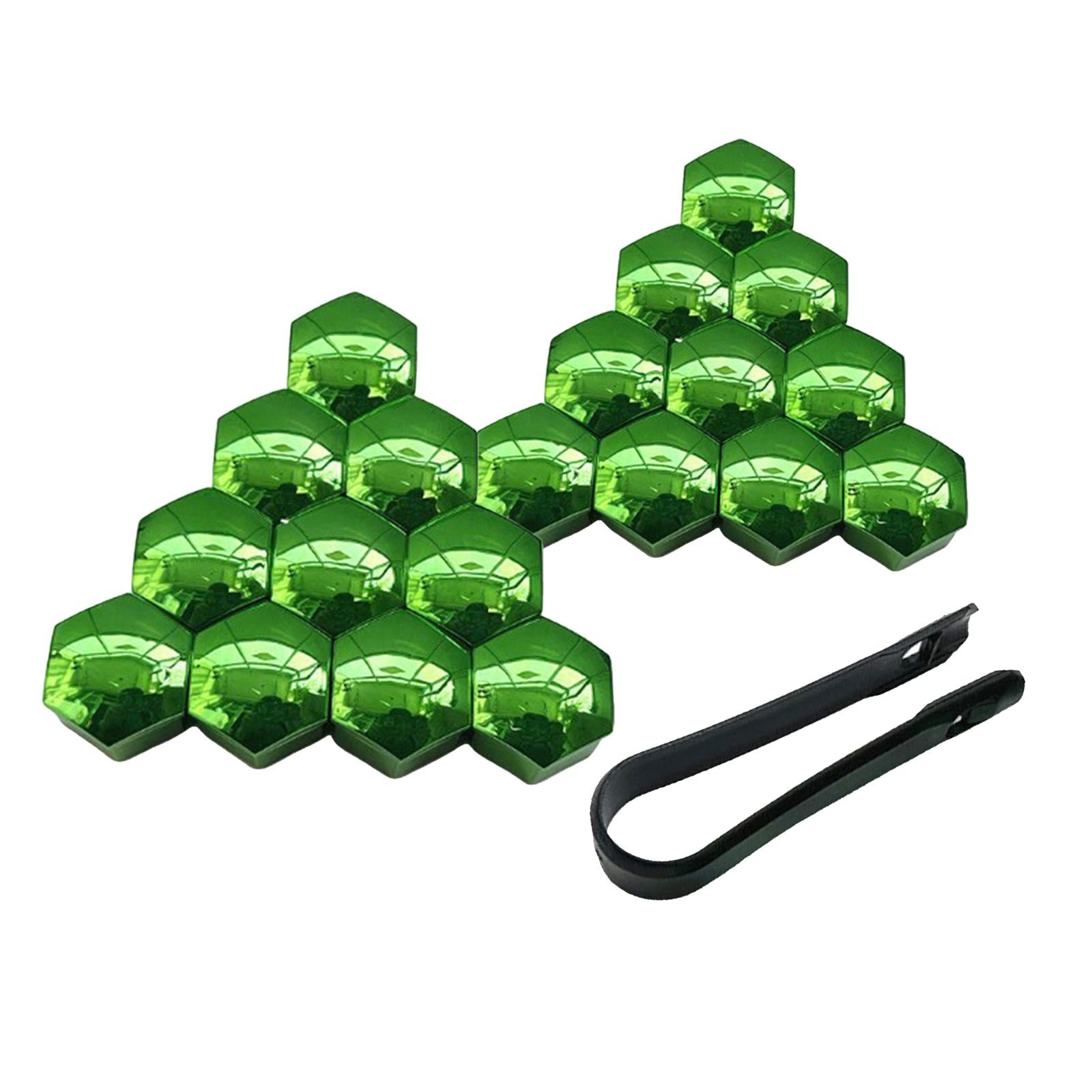 4x20 Pieces Car Wheel Nut Caps Covers Anti Rust Wheel Rim Cover Wheel Nut Caps Green 17mm