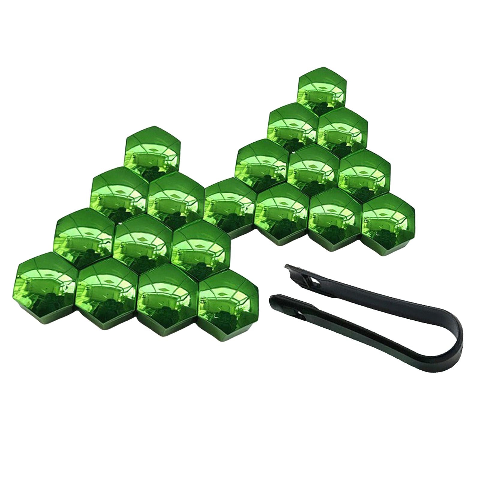 4x20 Pieces Car Wheel Nut Caps Covers Anti Rust Wheel Rim Cover Wheel Nut Caps Green 21mm