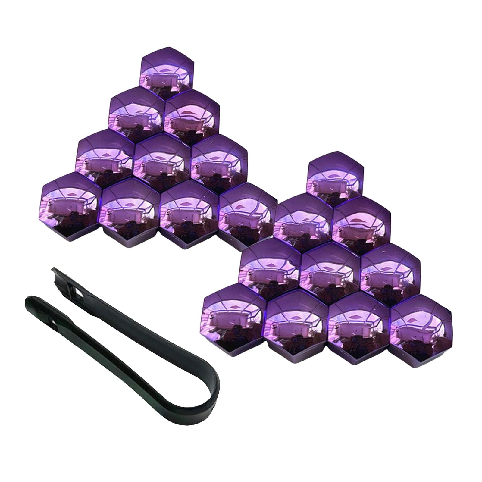 4x20 Pieces Car Wheel Nut Caps Covers Anti Rust Wheel Rim Cover Wheel Nut Caps Purple 17mm