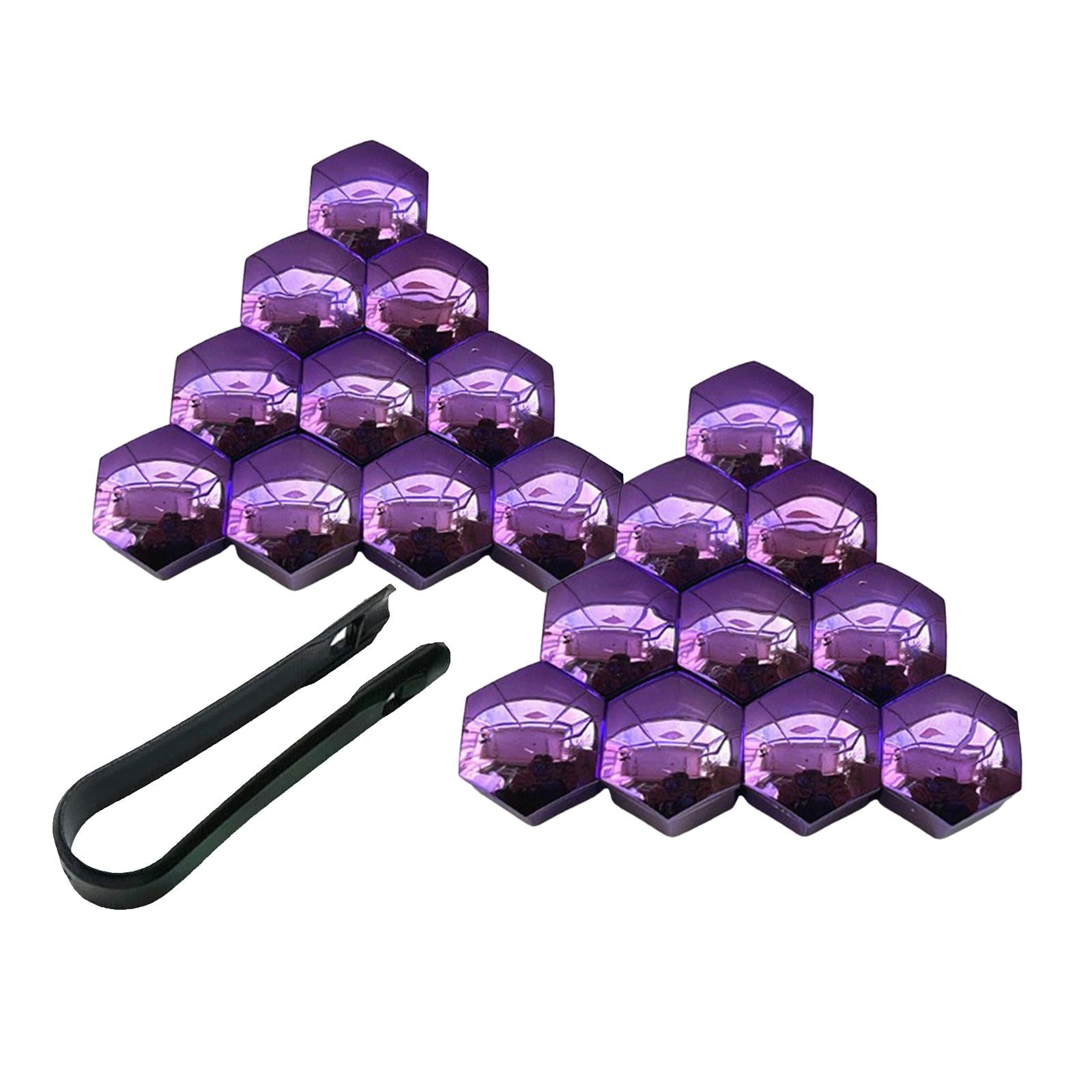 4x20 Pieces Car Wheel Nut Caps Covers Anti Rust Wheel Rim Cover Wheel Nut Caps Purple 21mm