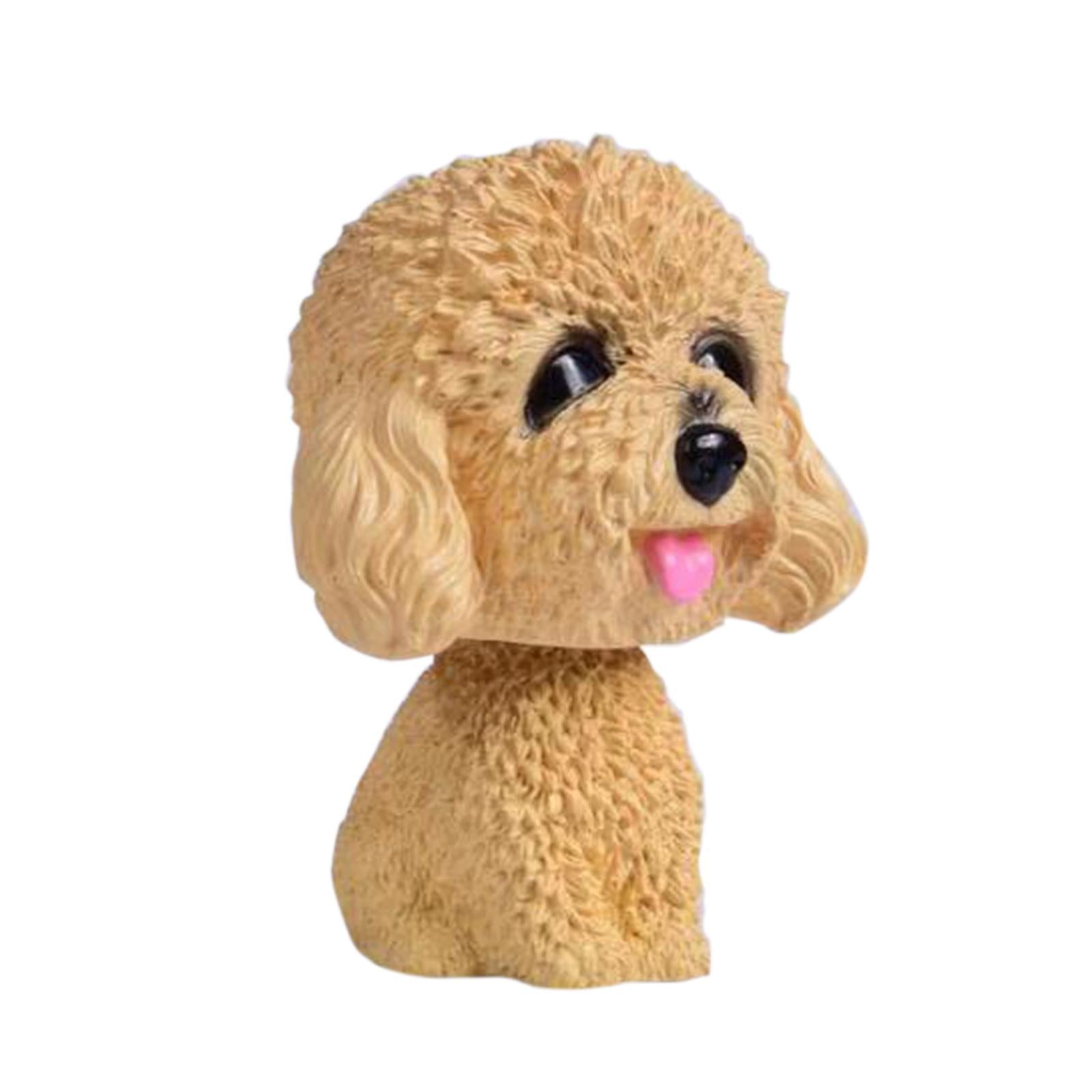 Funny Shaking Head Dog Figurine Resin for Desk Room Desktop Car Vehicle Style C
