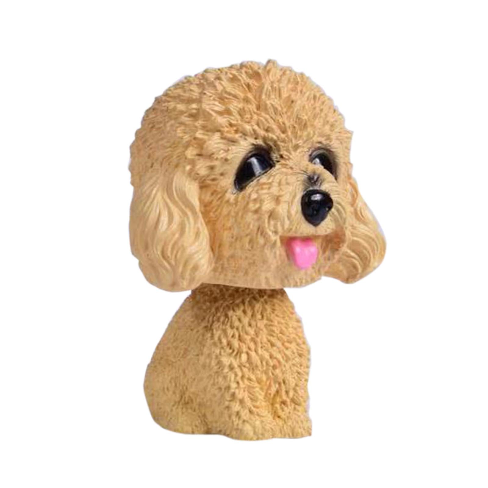 Funny Shaking Head Dog Figurine Resin for Desk Room Desktop Car Vehicle Style C