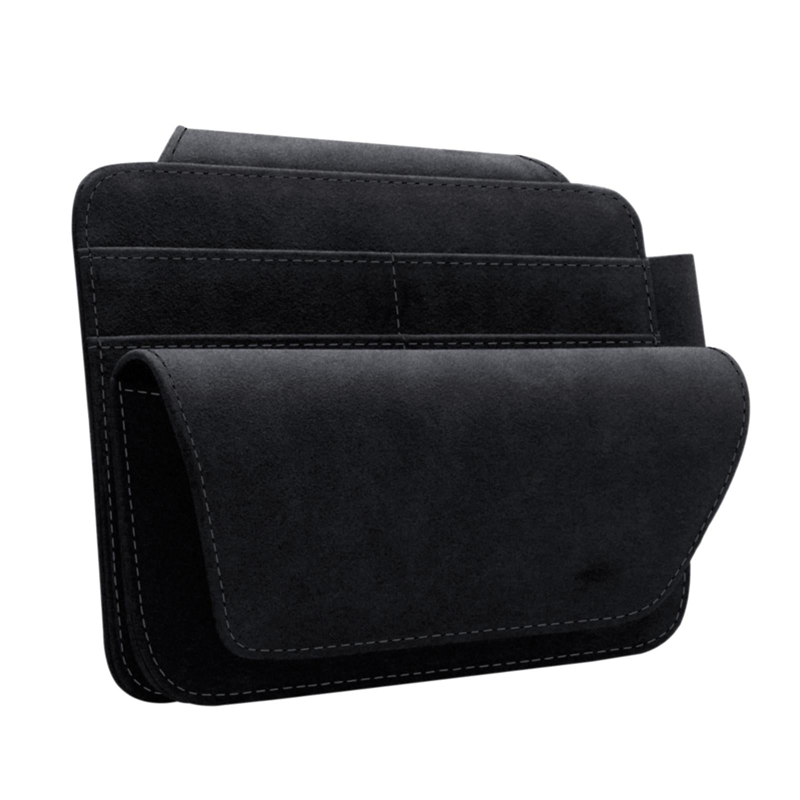 Car Sun Visor Organizer Car Visor Accessories Ticket Card Holder Storage Bag Black