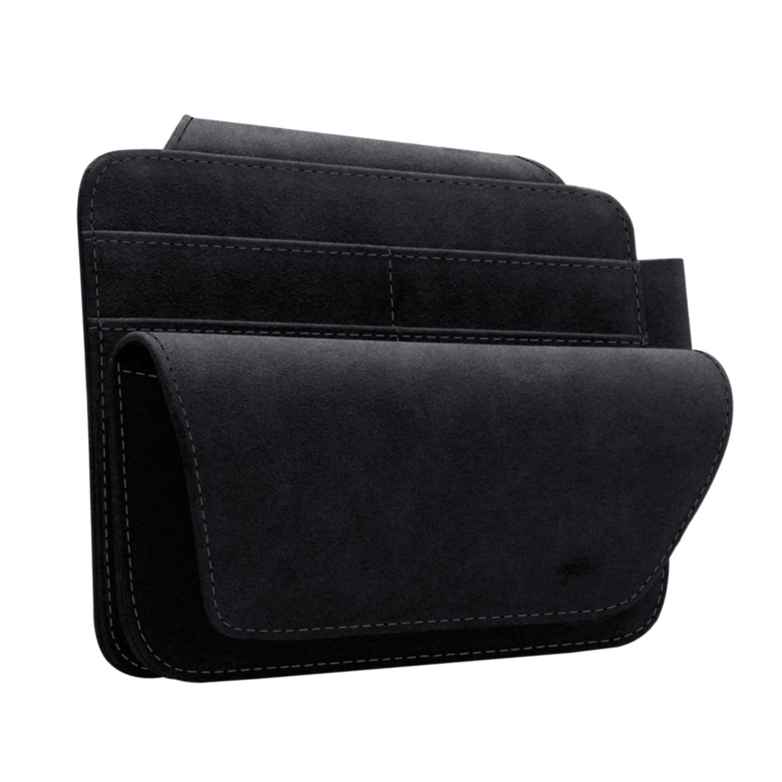 Car Sun Visor Organizer Car Visor Accessories Ticket Card Holder Storage Bag Black