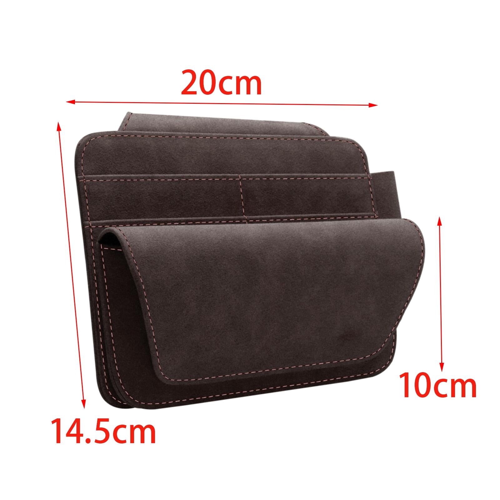 Car Sun Visor Organizer Car Visor Accessories Ticket Card Holder Storage Bag Brown