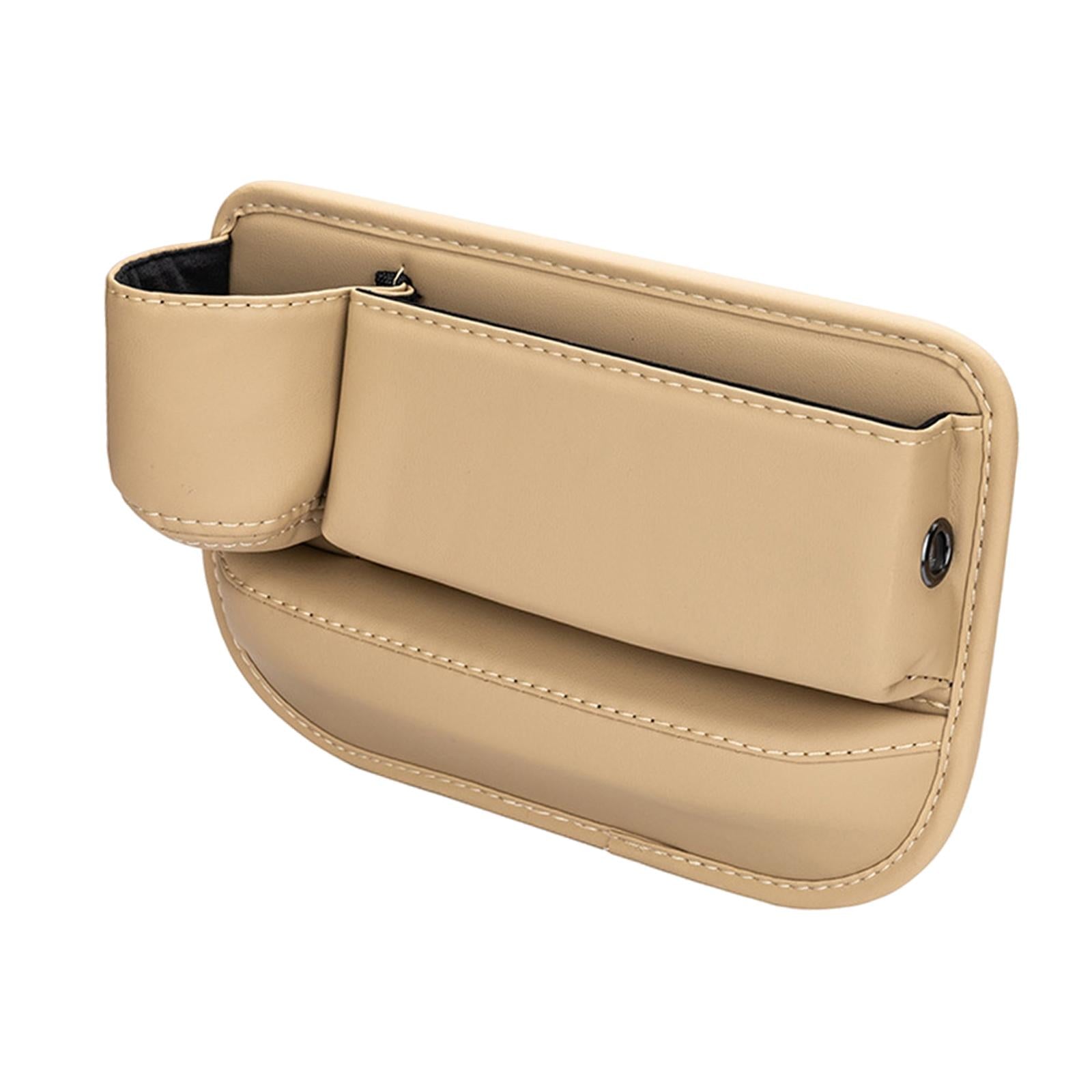 Car Seat Gap Organizer Car Seat Crevice Storage Box for Cellphones Pens Beige Main Driver