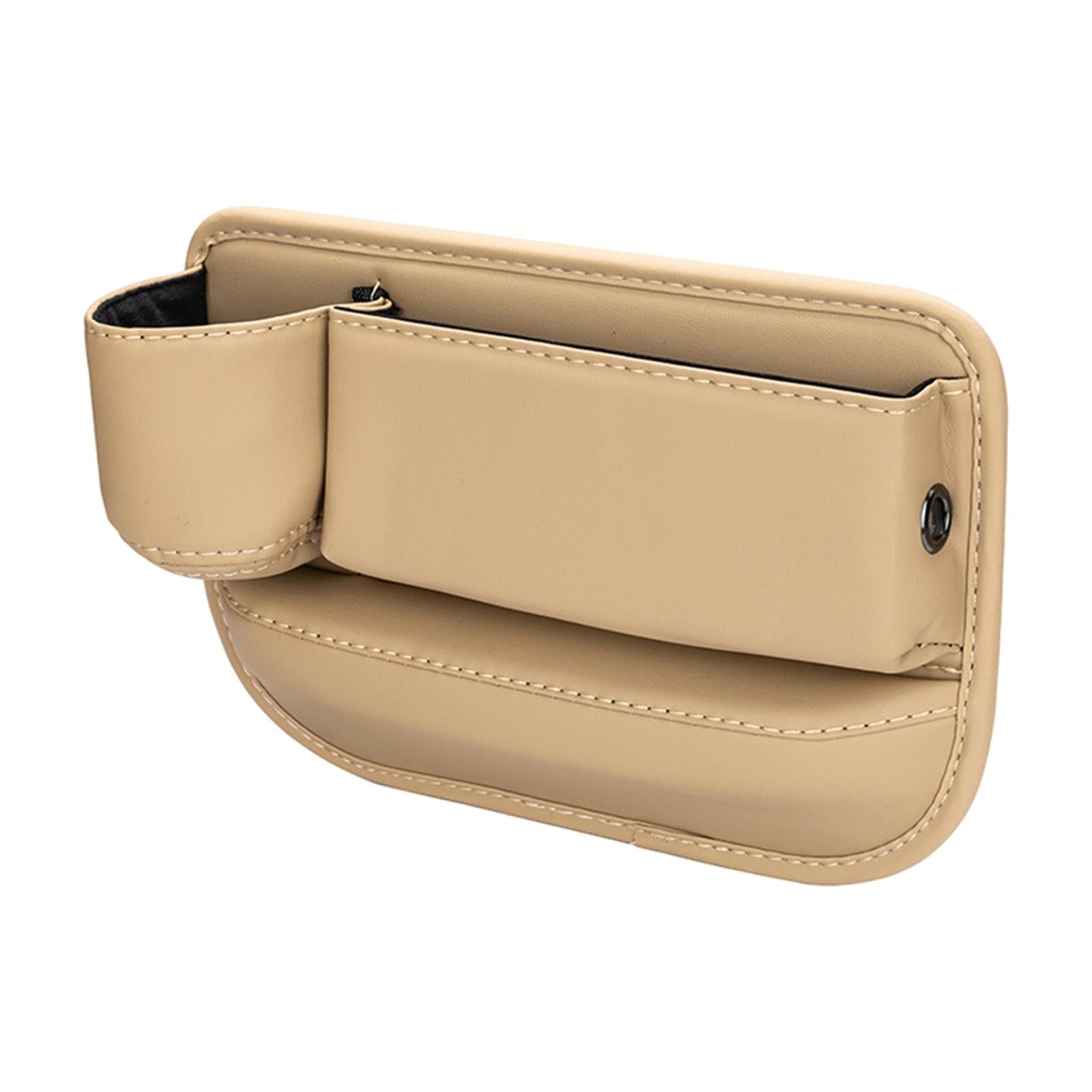 Car Seat Gap Organizer Car Seat Crevice Storage Box for Cellphones Pens Beige Main Driver