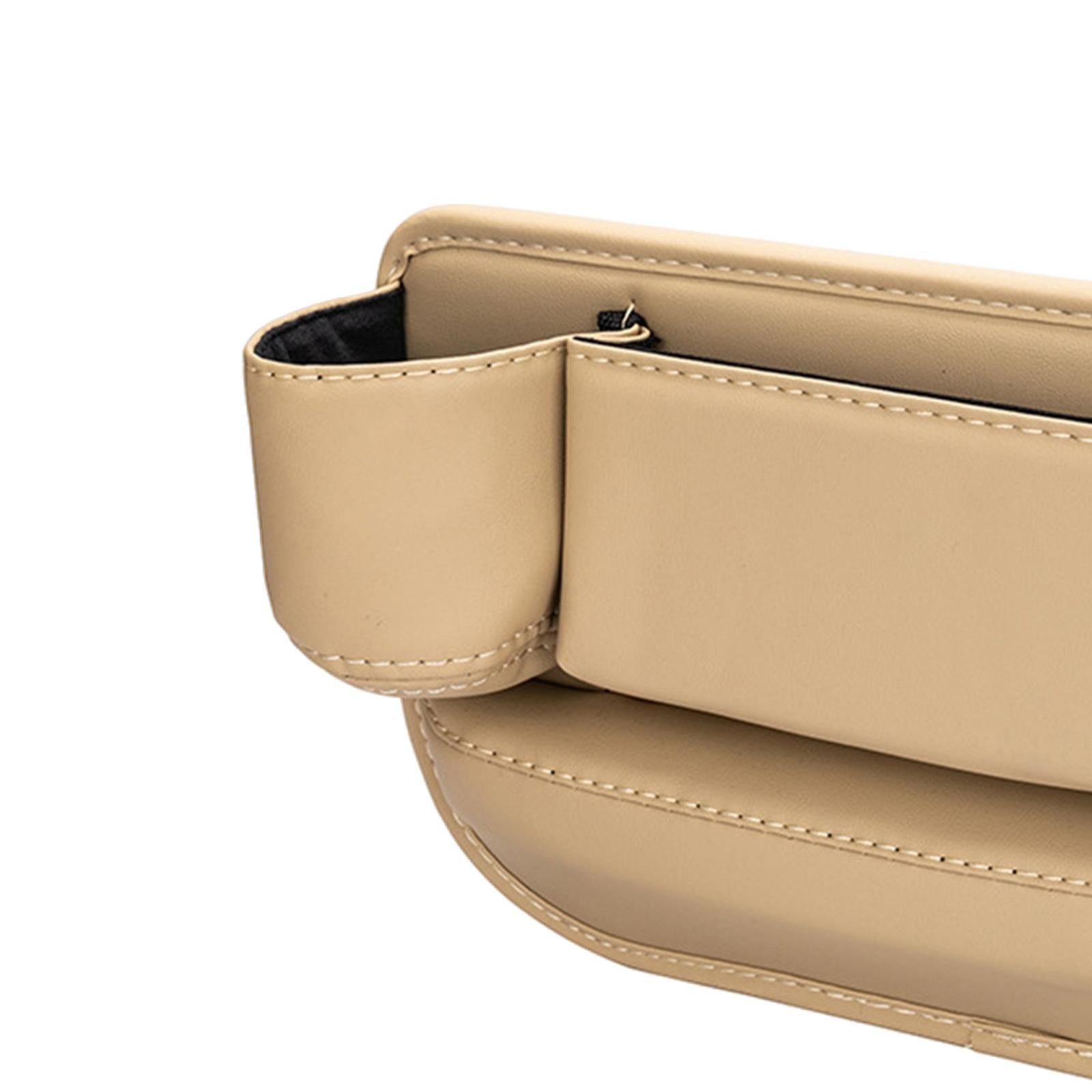 Car Seat Gap Organizer Car Seat Crevice Storage Box for Cellphones Pens Beige Main Driver