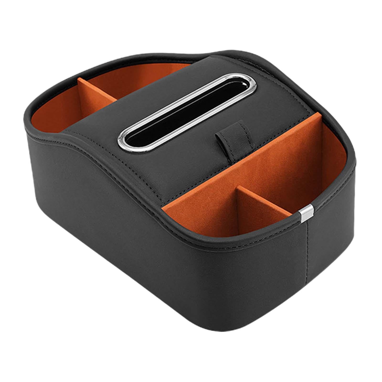 Car Armrest Storage Box Console Organizer for Lipstick Key Paper Towels black