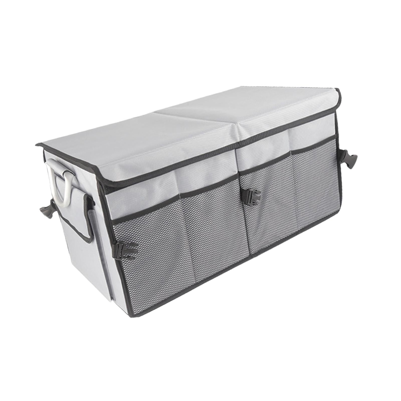 Foldable Car Cargo Trunk Organizer Reflective Strip for Home and Office 57x33.5x29cm Gray