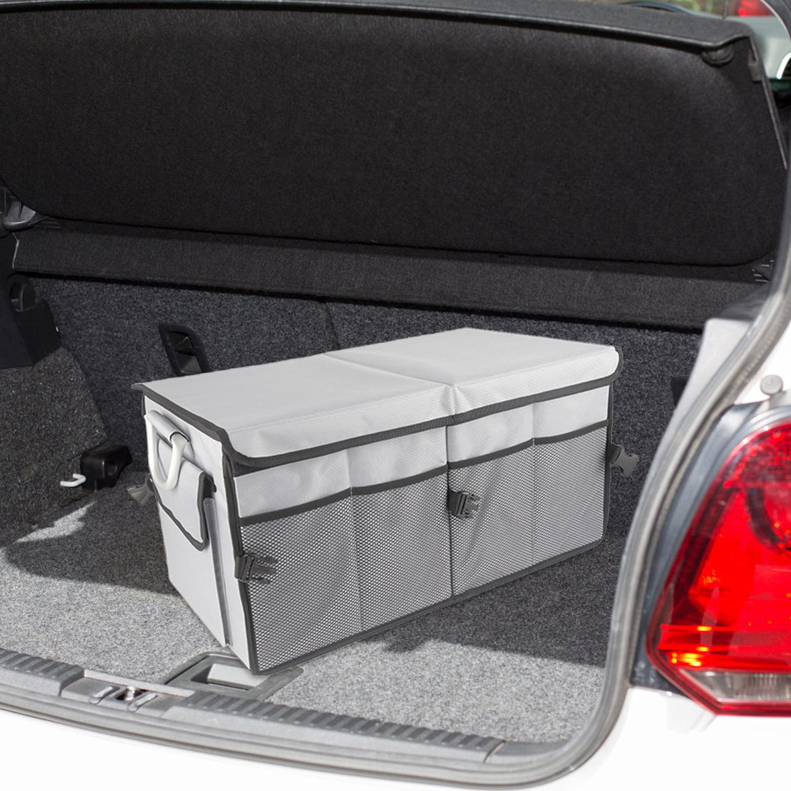Foldable Car Cargo Trunk Organizer Reflective Strip for Home and Office 57x33.5x29cm Gray