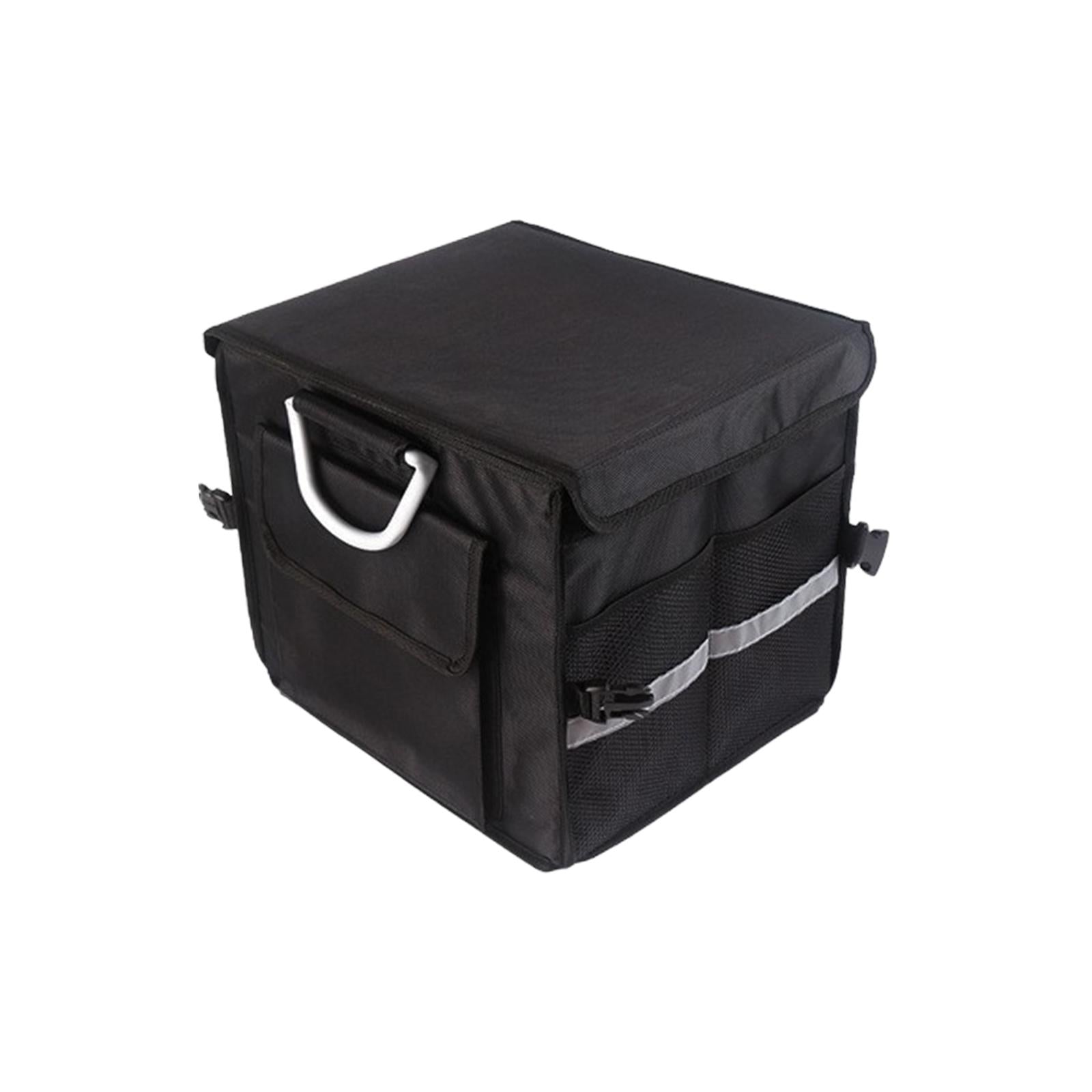 Foldable Car Cargo Trunk Organizer Reflective Strip for Home and Office 33.5x29x29cm Black