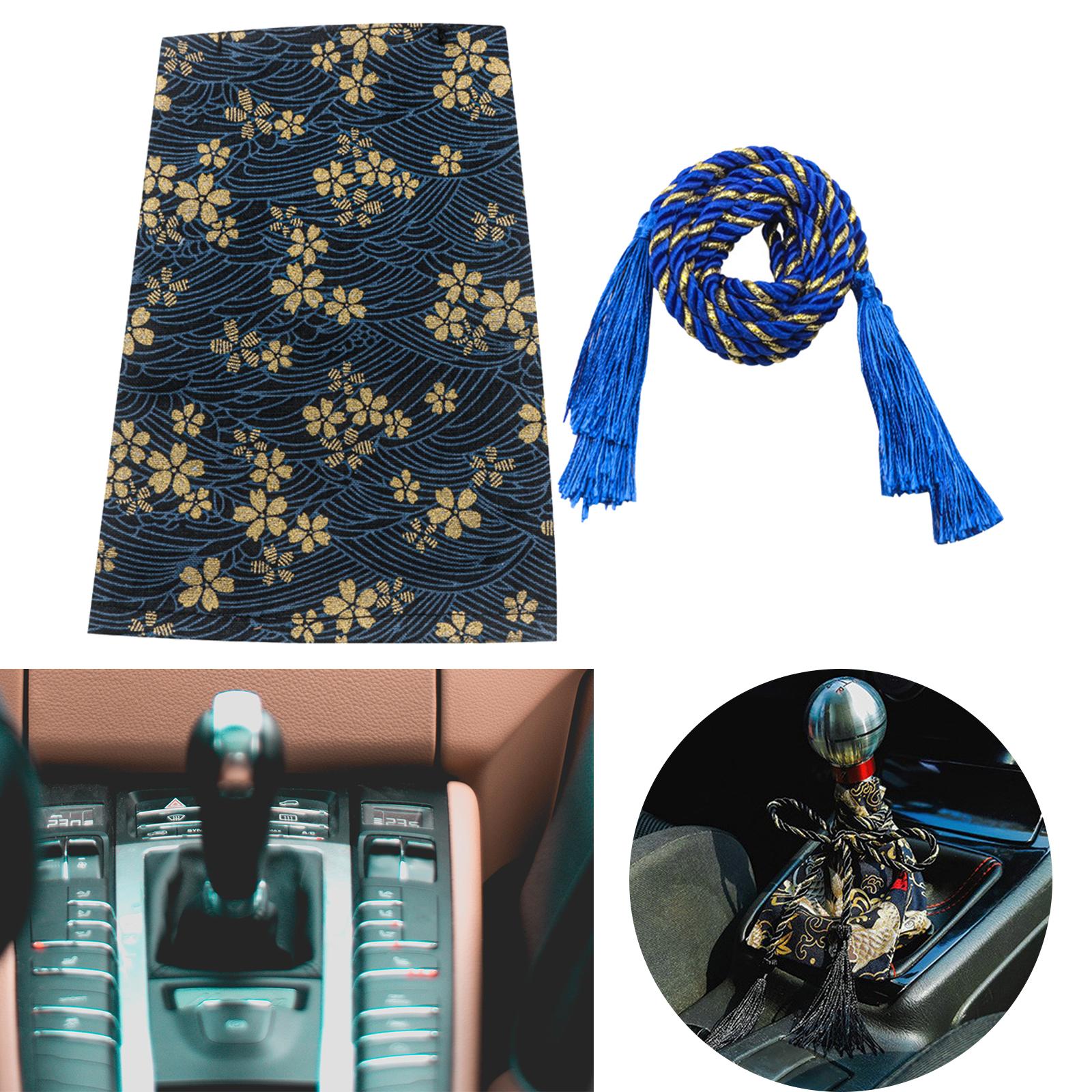Shift Knob Cover Durable Gear Shifter Car Shift Knob Dust Cover for Car Cherry Blossom Blue