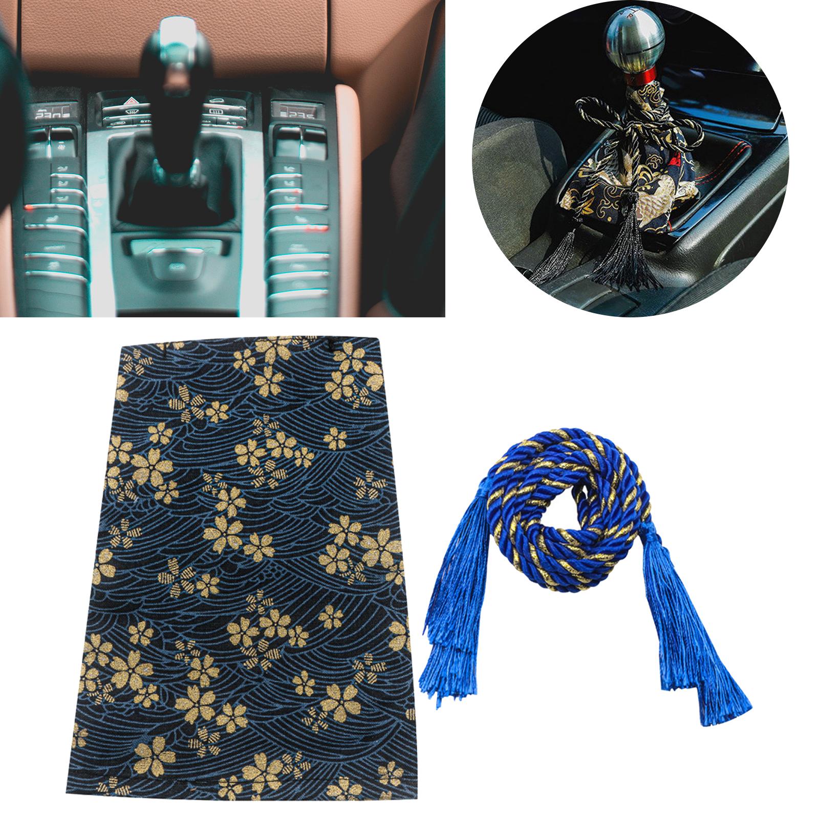 Shift Knob Cover Durable Gear Shifter Car Shift Knob Dust Cover for Car Cherry Blossom Blue
