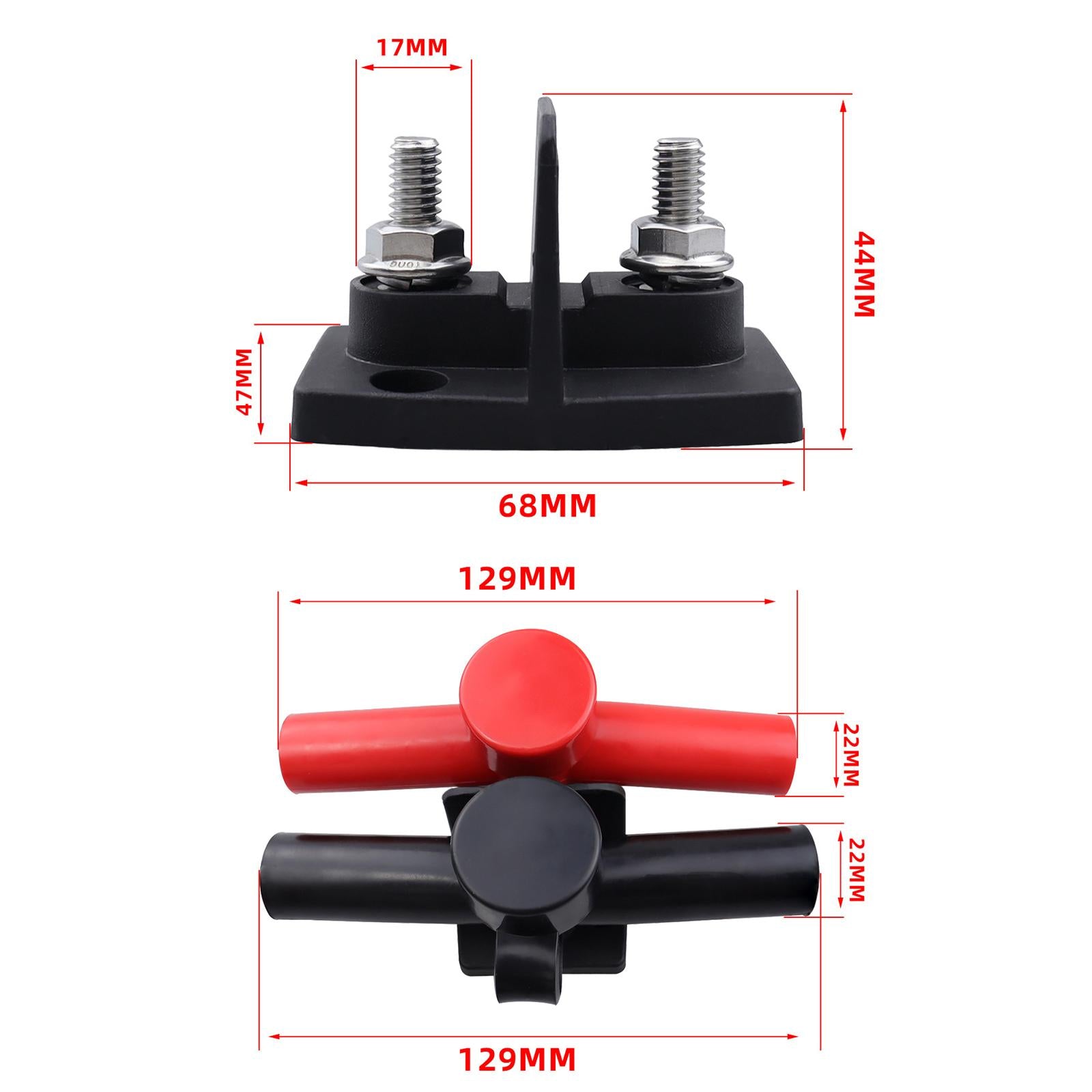Dual Power Stud Cable Connectors Assembly 12V to 48V for Marine RV Auto