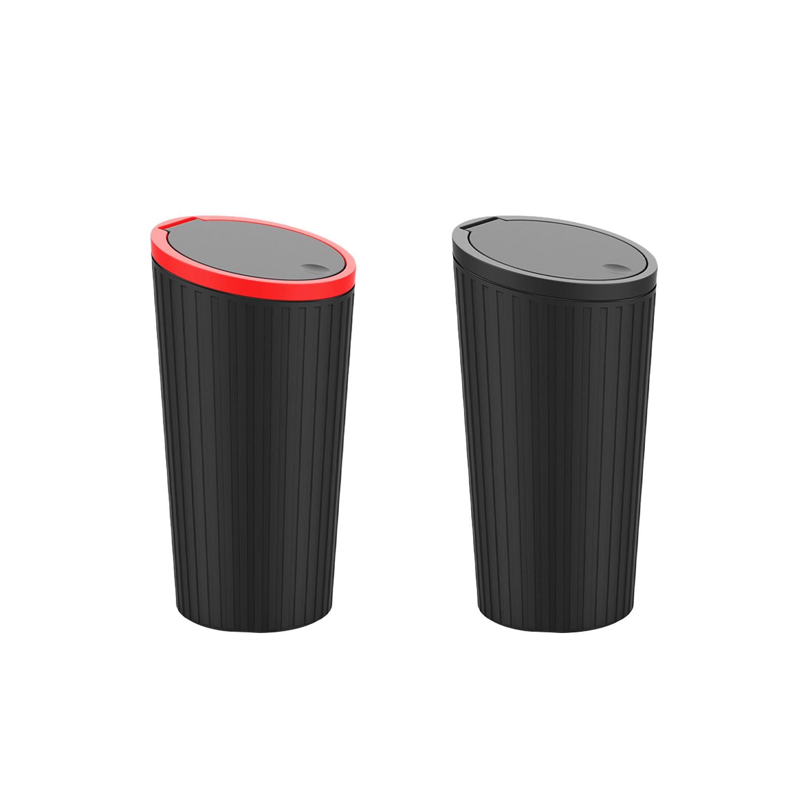 Car Trash Can Durable Small Car Cup Holder Trash Bin for Auto Truck SUV black red