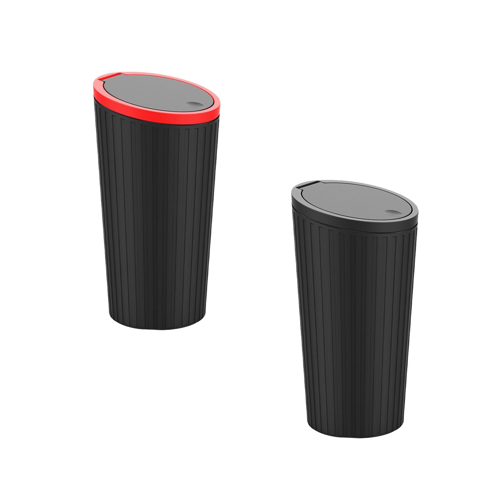 Car Trash Can Durable Small Car Cup Holder Trash Bin for Auto Truck SUV black red
