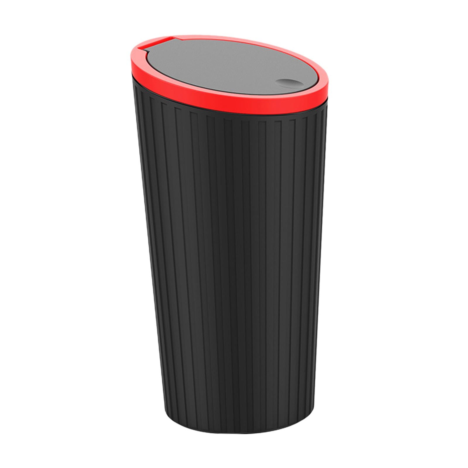 Car Trash Can Durable Small Car Cup Holder Trash Bin for Auto Truck SUV black red