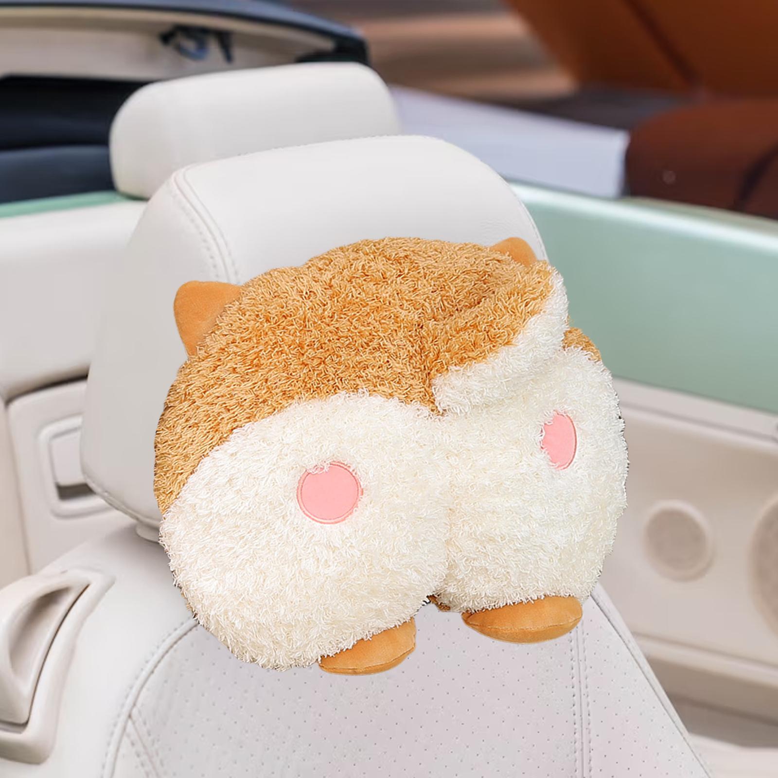 Car Pillow Attachment Car Cushion for Travelling Driving Decor 26cmx27cm Corgi