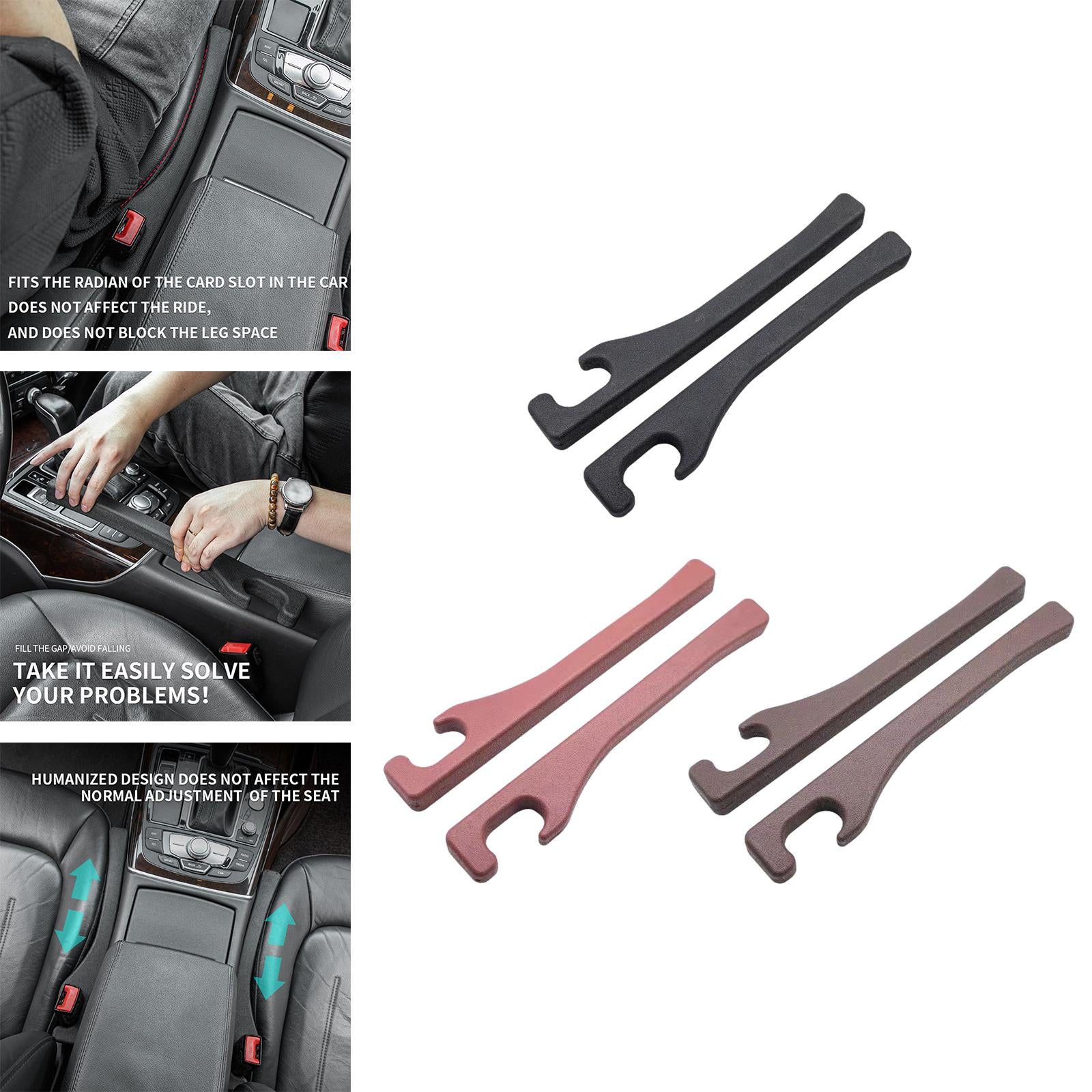 2 Pieces Car Seat Gap Filler Easy Installation for Cars Automobiles SUV Black