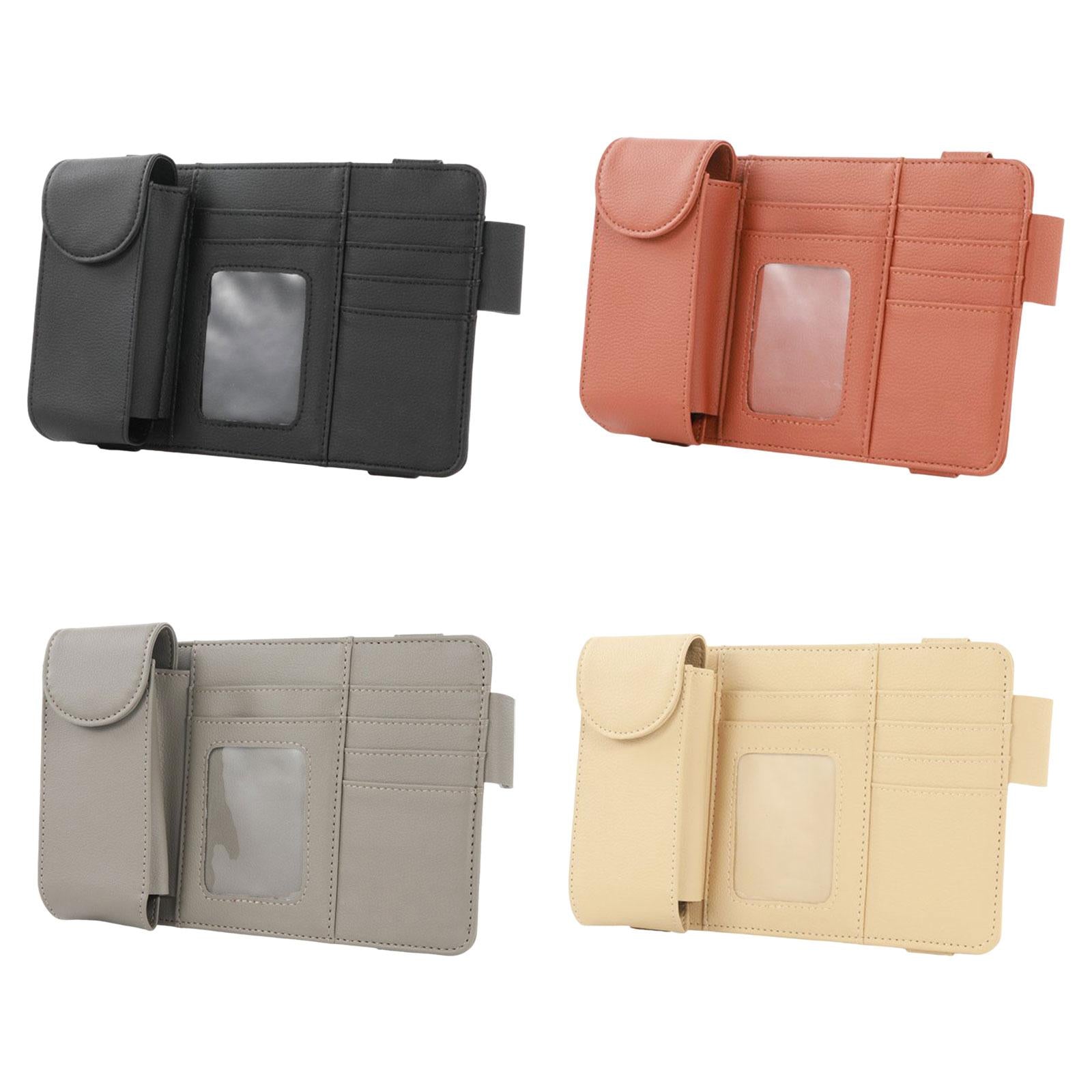 Car Sun Visor Storage Organizer Durable Premium Vehicle Interior Accessories Gray