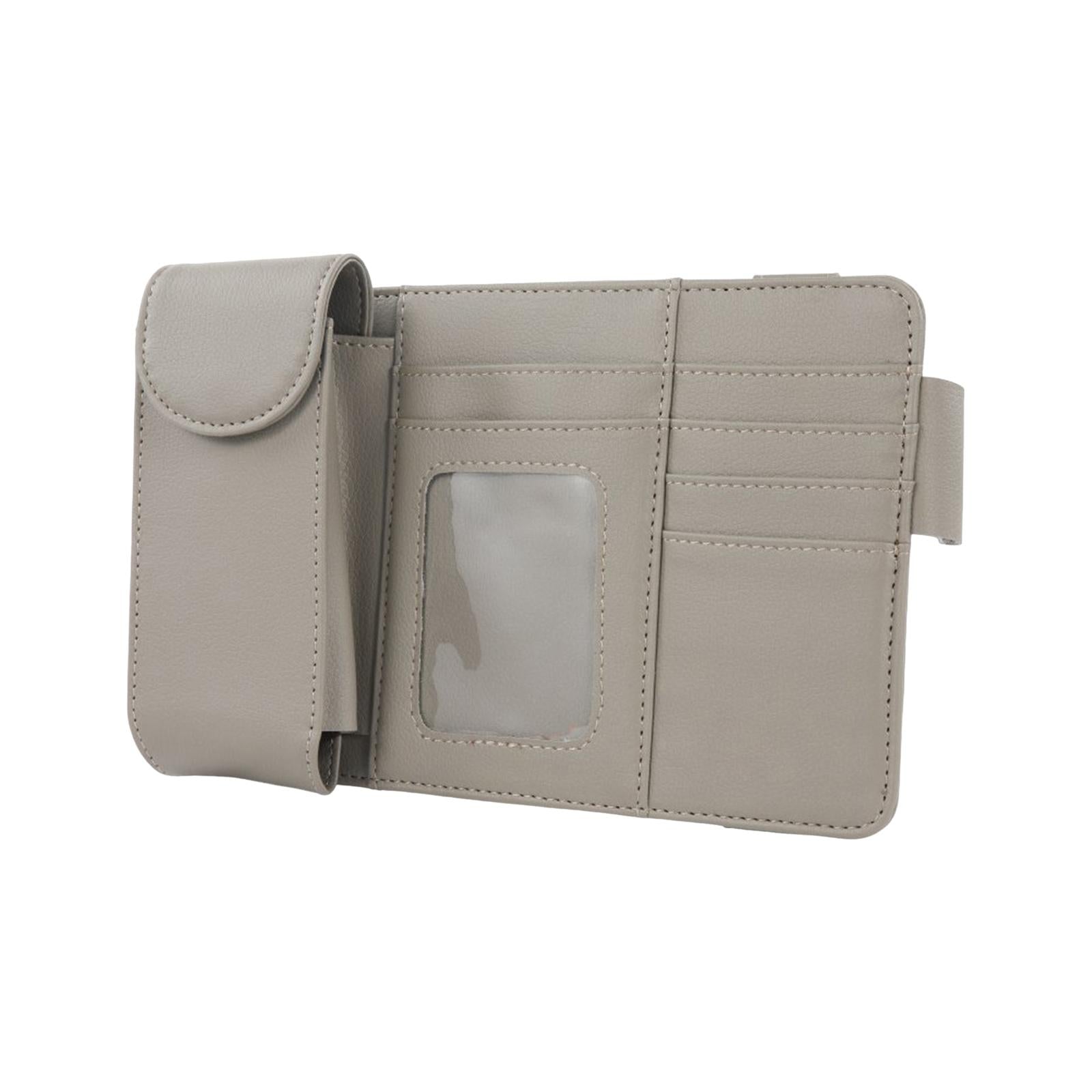 Car Sun Visor Storage Organizer Durable Premium Vehicle Interior Accessories Gray