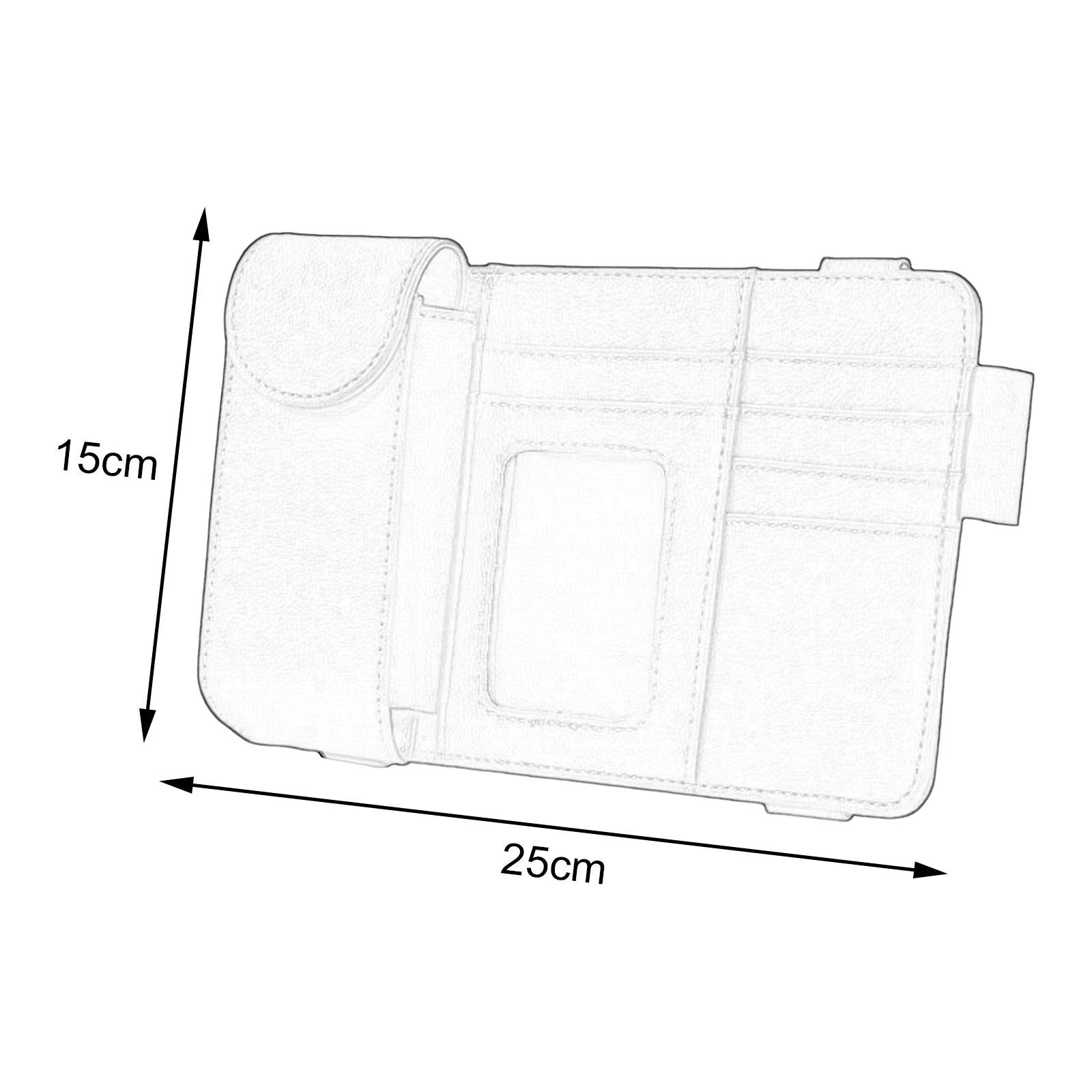 Car Sun Visor Storage Organizer Durable Premium Vehicle Interior Accessories Brown
