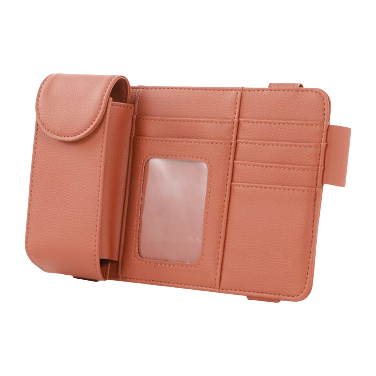 Car Sun Visor Storage Organizer Durable Premium Vehicle Interior Accessories Brown